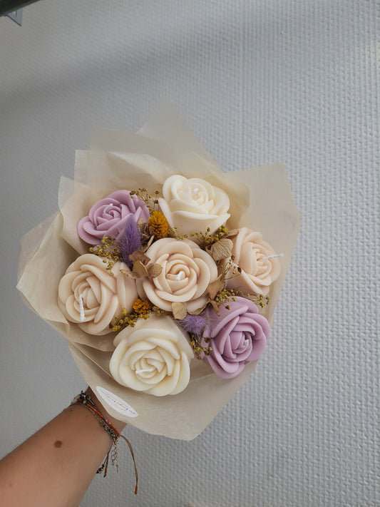 Bouquet de roses en bougies