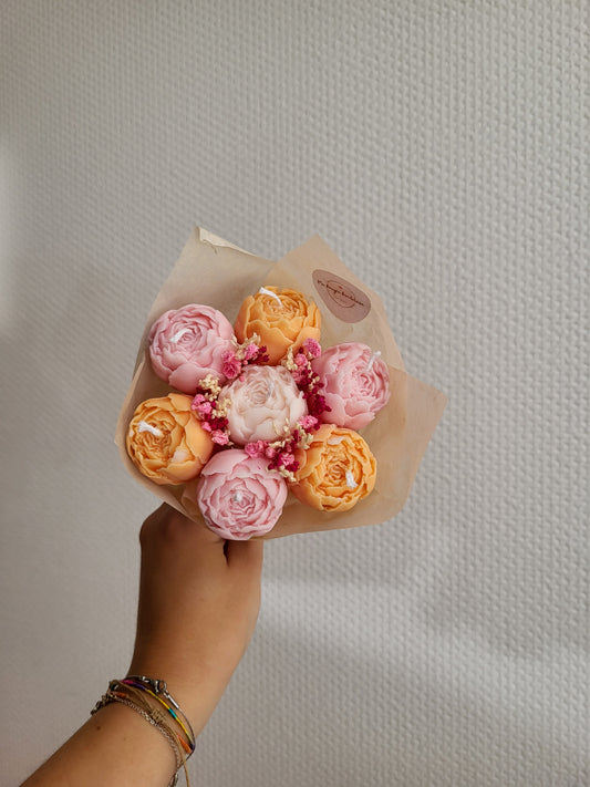 Bougie décorative - Bouquet de pivoines