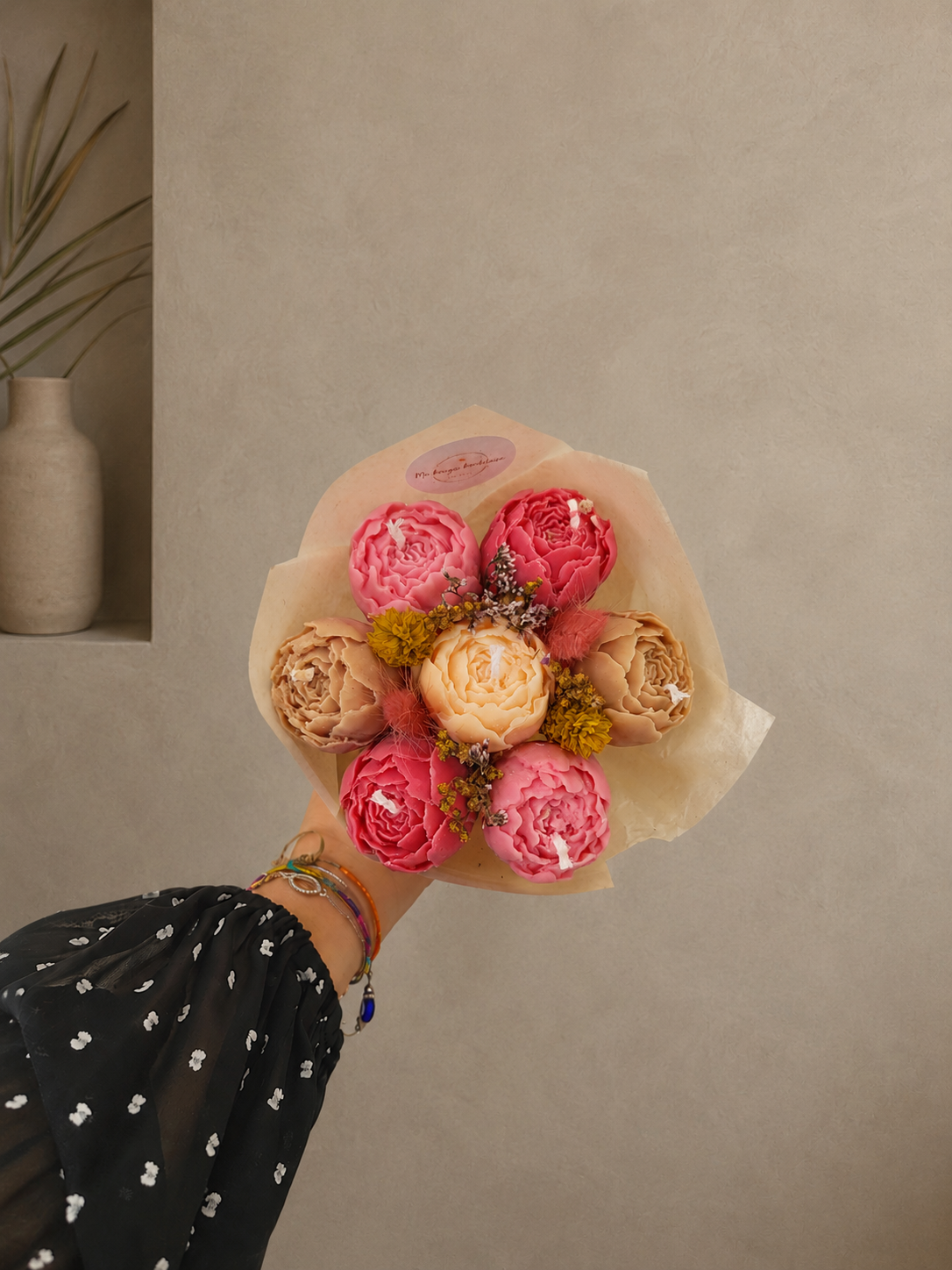 Bouquet de pivoines en bougies - Lundi
