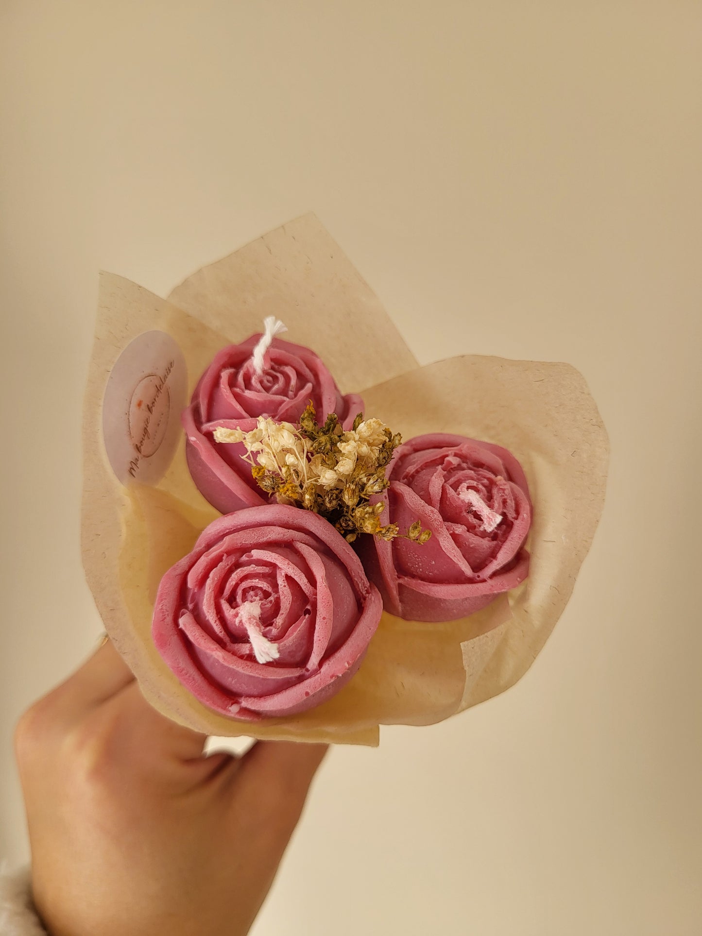 Bougie décorative - Bouquet de roses