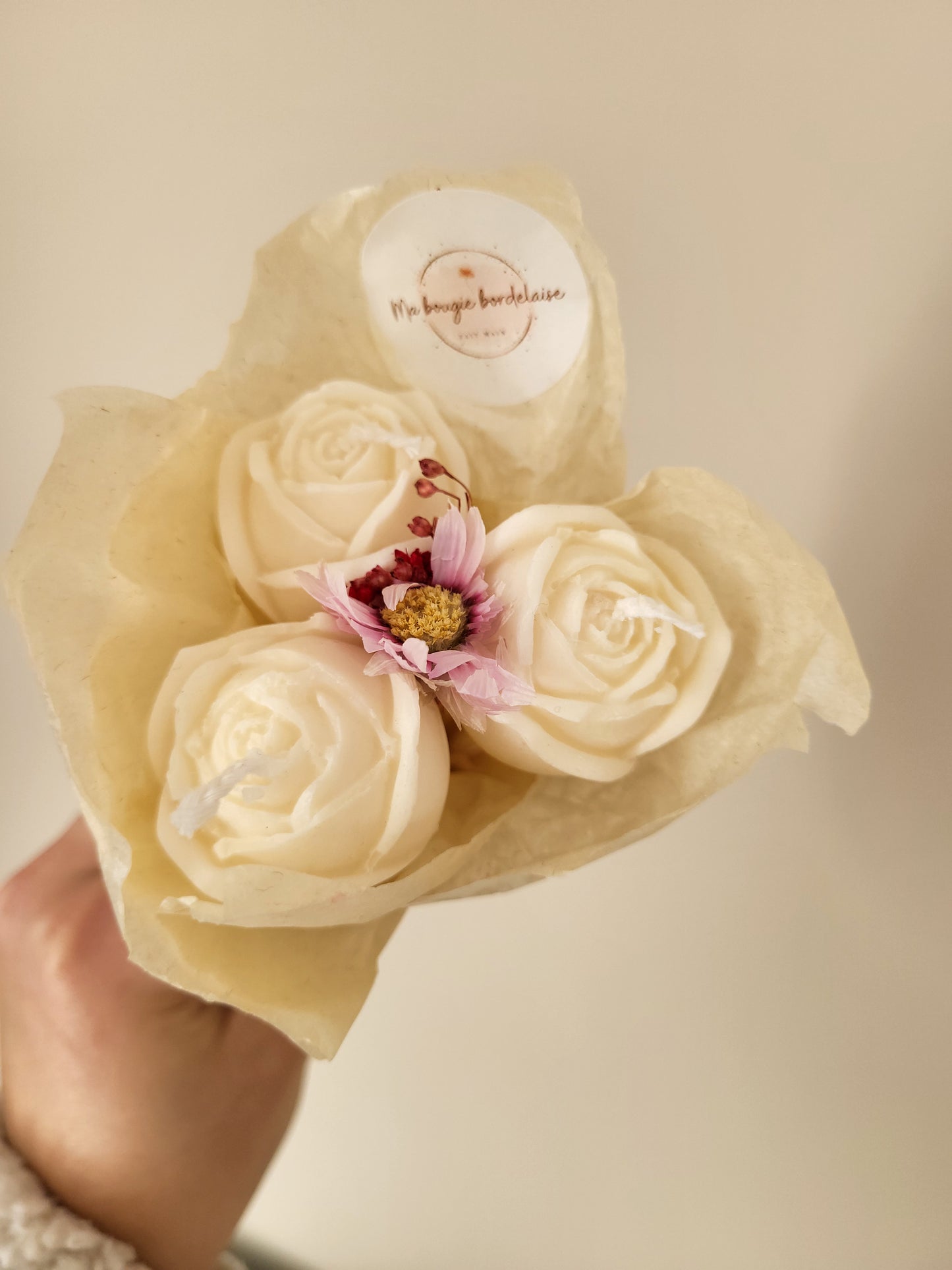 Bougie décorative - Bouquet de roses
