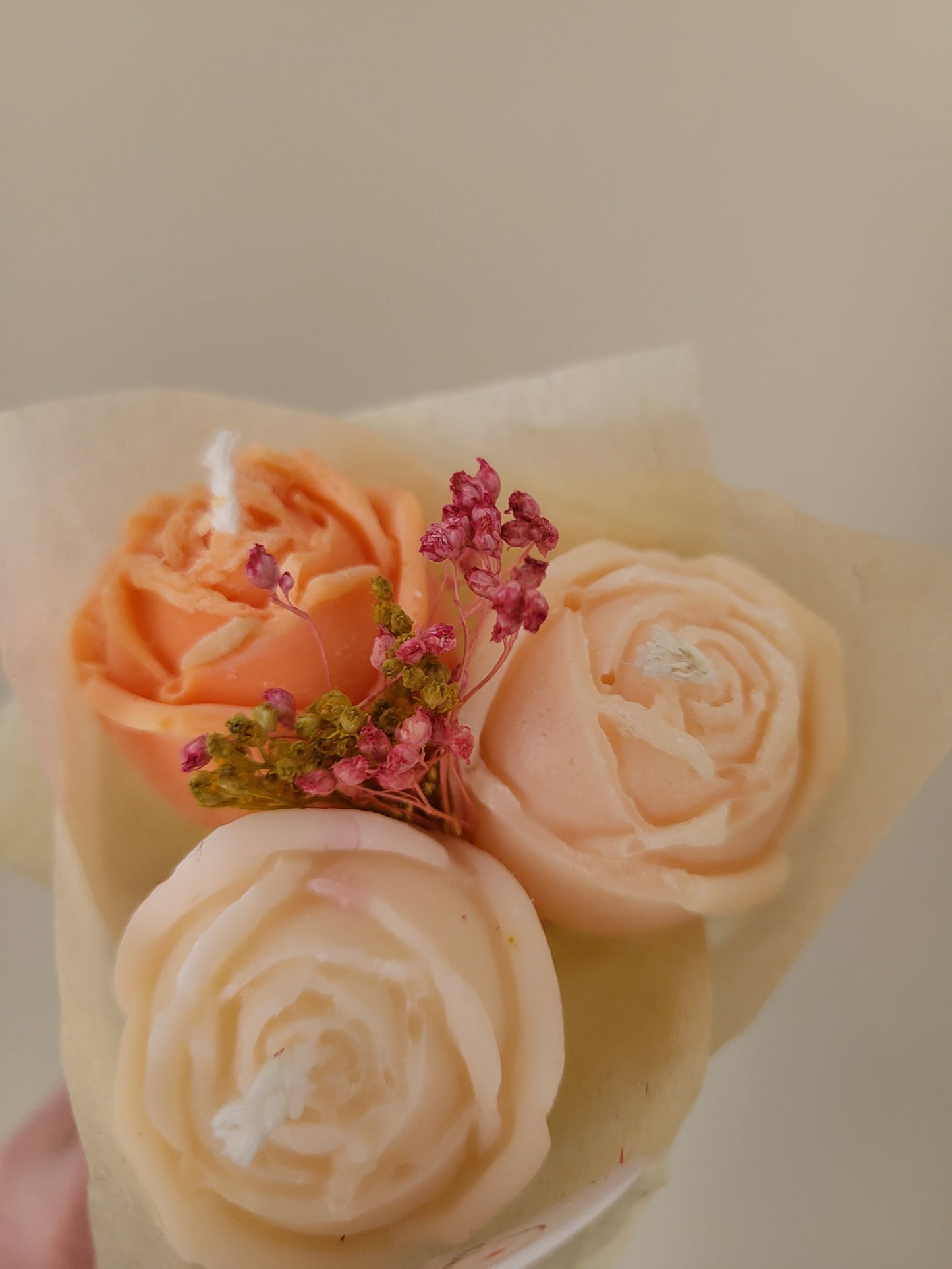 Bouquet de roses en bougies