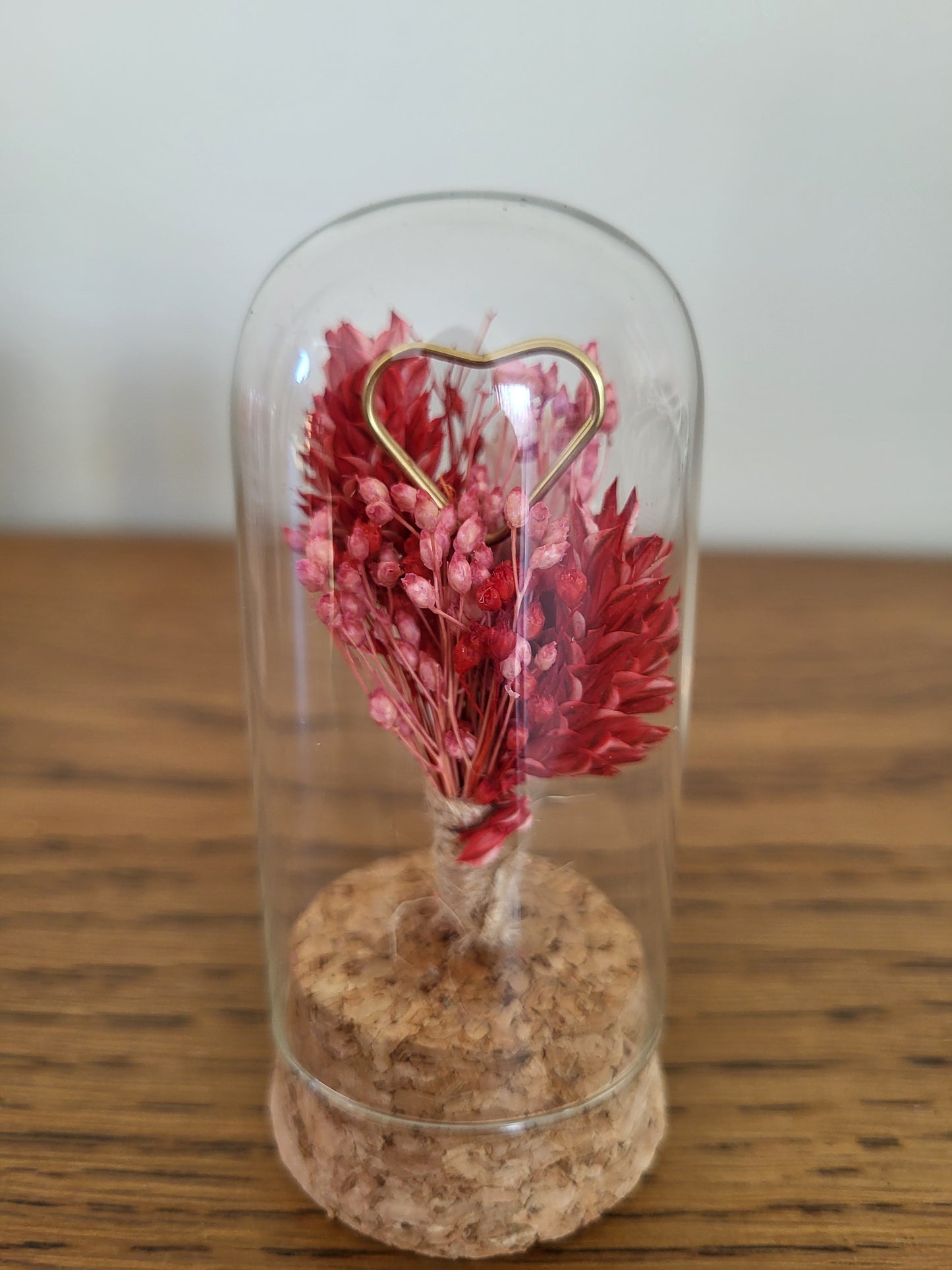 Cloche de fleurs séchées – Création artisanale Saint-Valentin