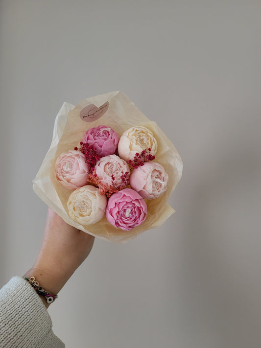 Bougie décorative - Bouquet de pivoines