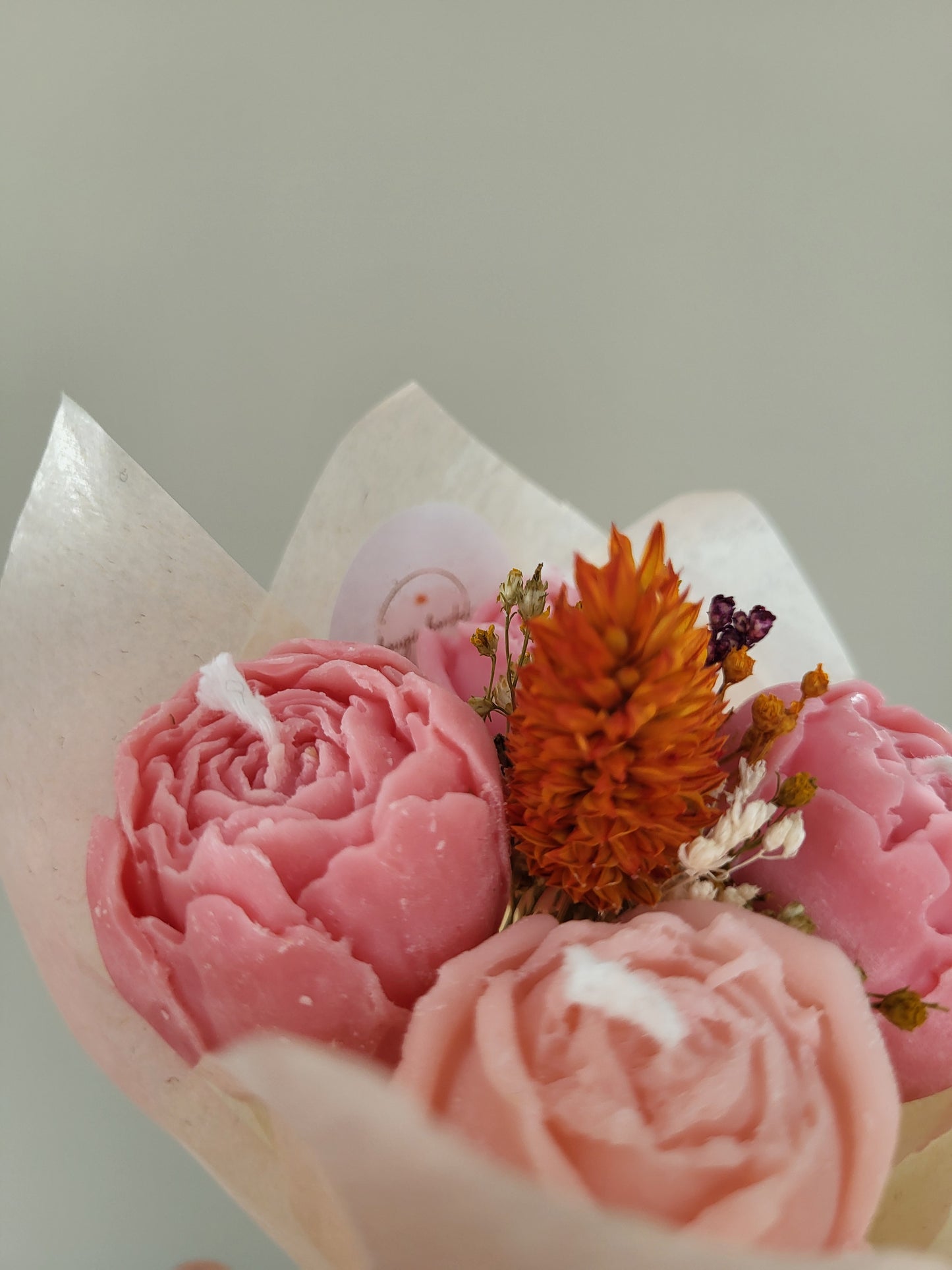 Bouquet de fleurs en bougie- bouquet de pivoines et roses - jour 7