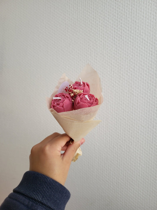 Bougie décorative - Bouquet de pivoines