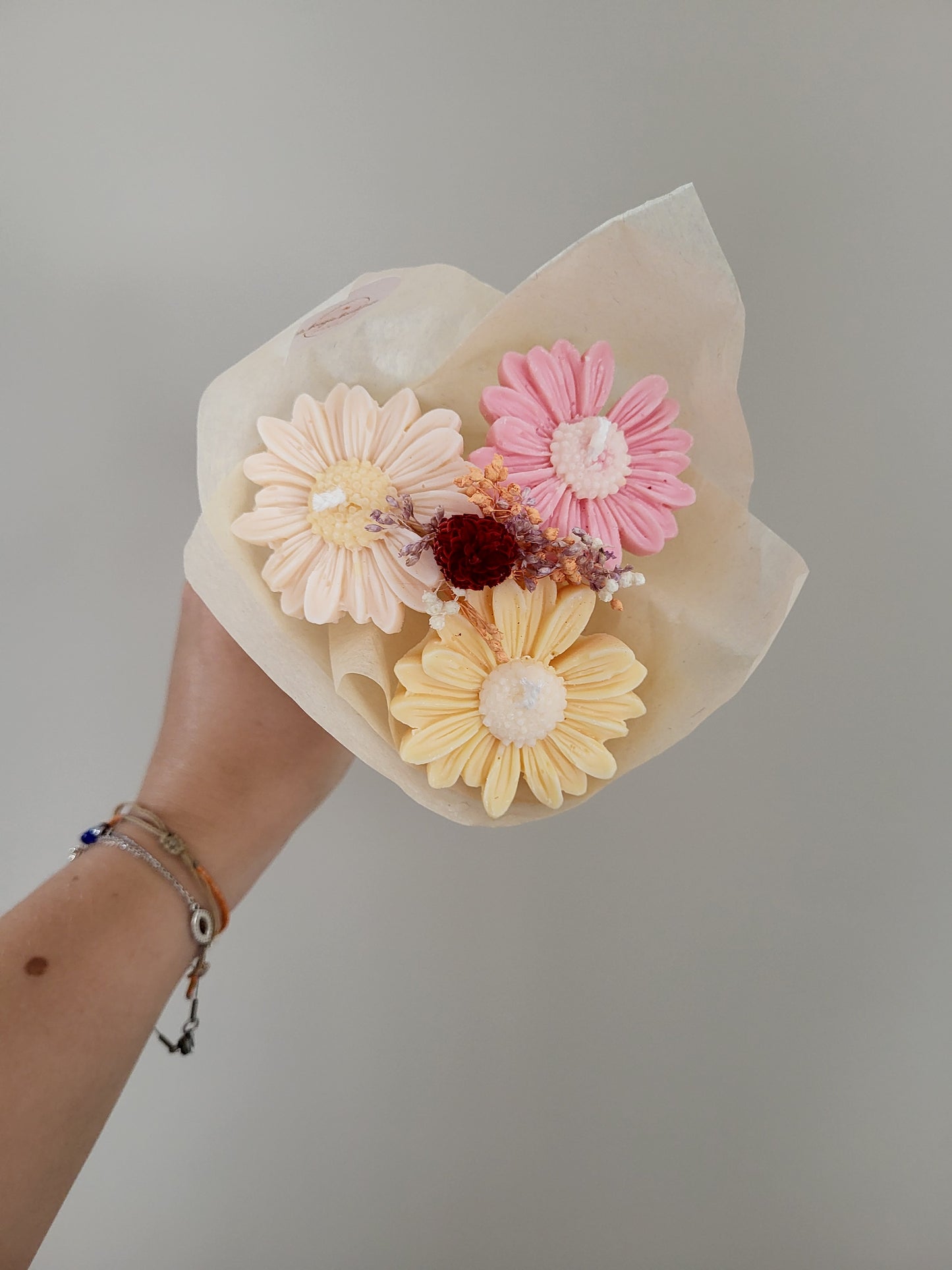 Bouquet de 3 marguerites en bougies - samedi