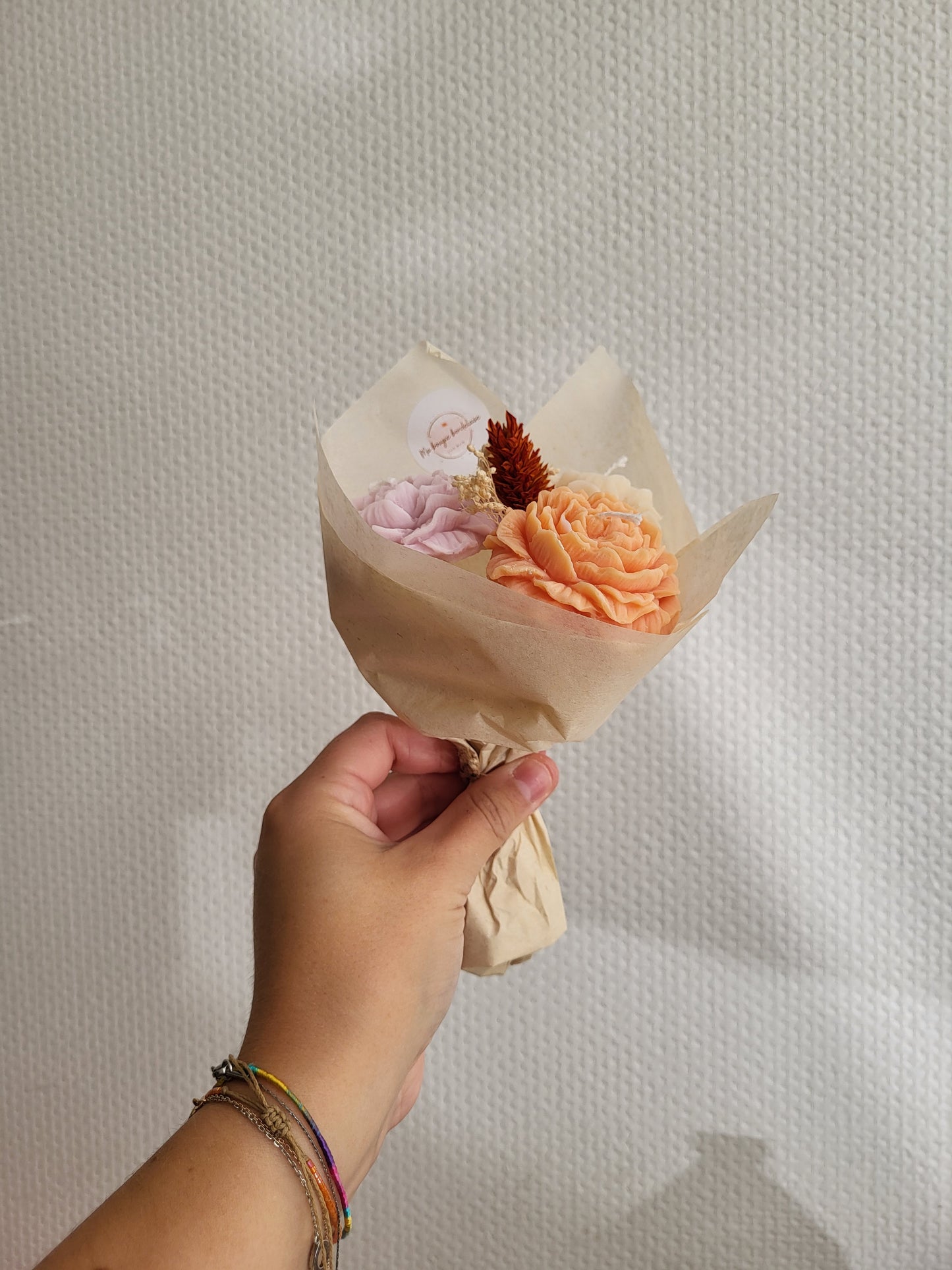 Bougie décorative - Bouquet de pivoines