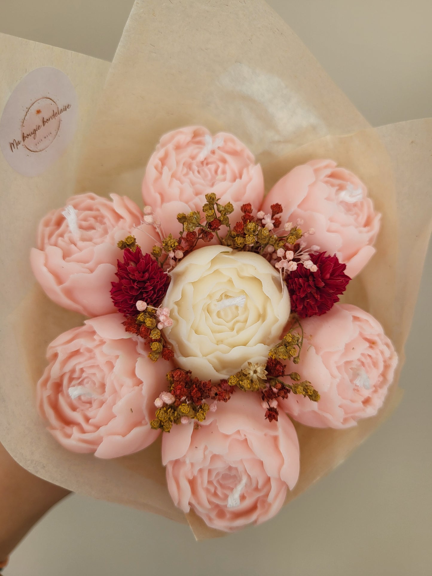 Bouquet de pivoines en bougies - samedi