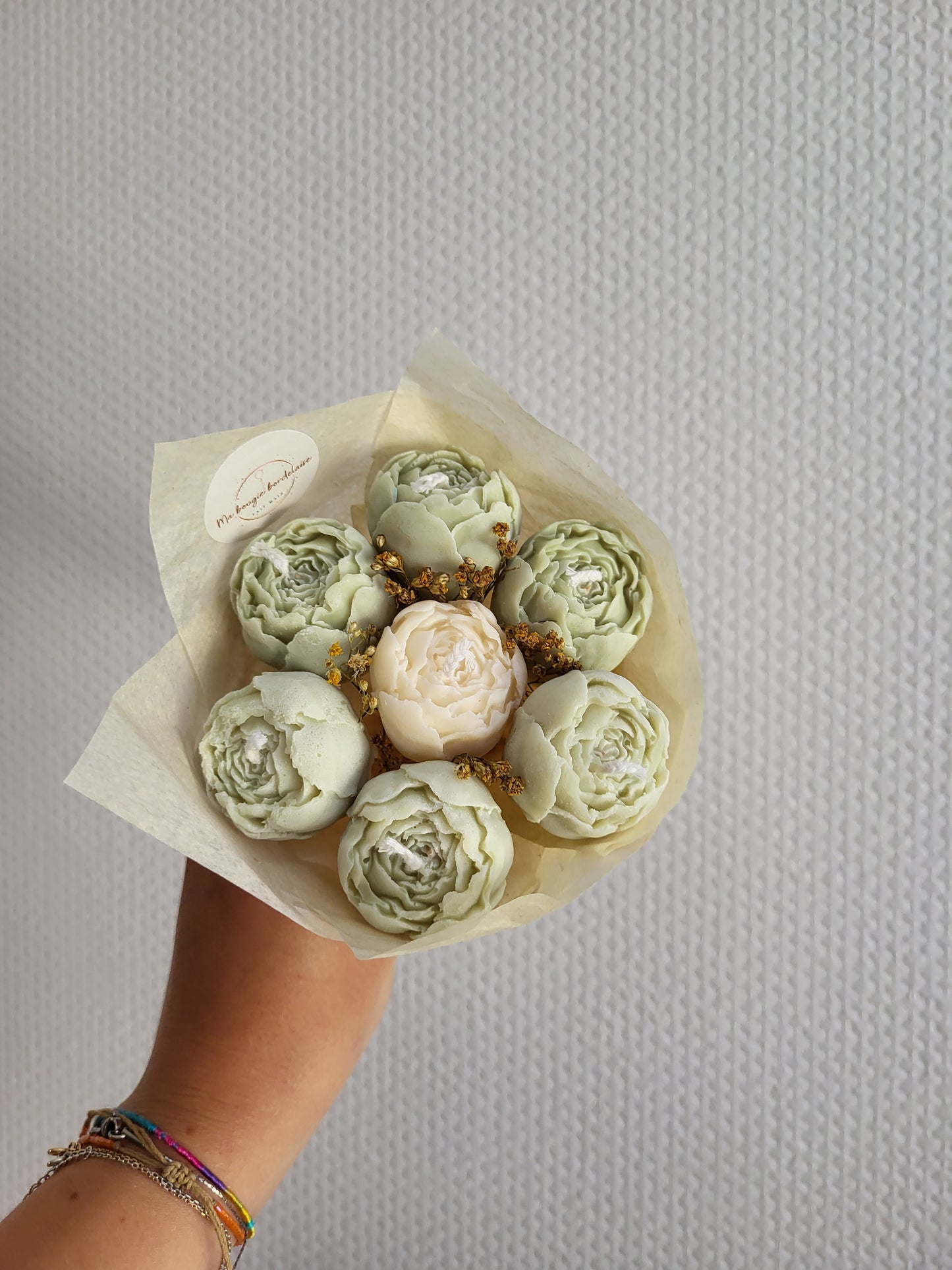 Bougie décorative - Bouquet de pivoines
