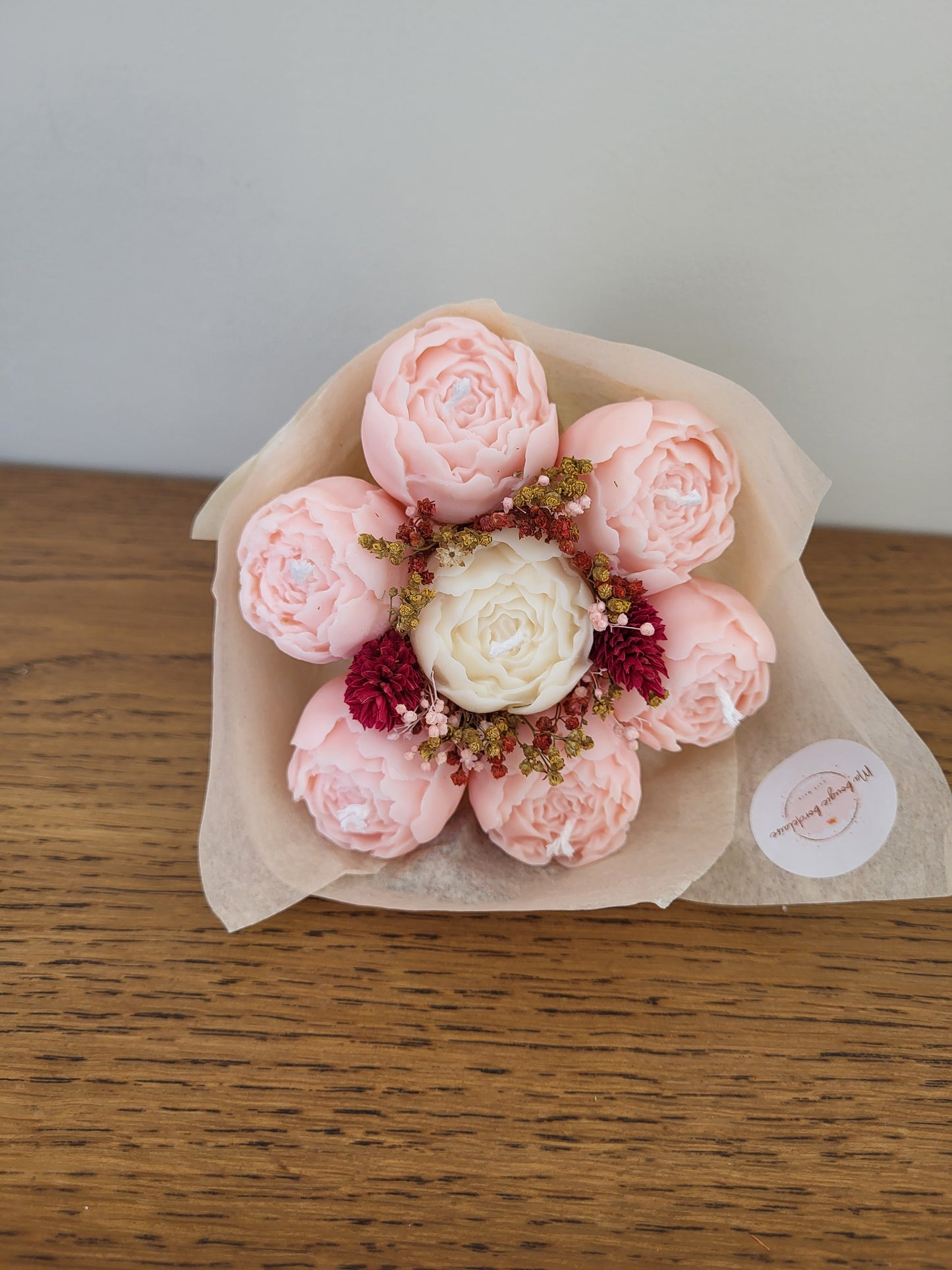 Bouquet de pivoines en bougies - samedi