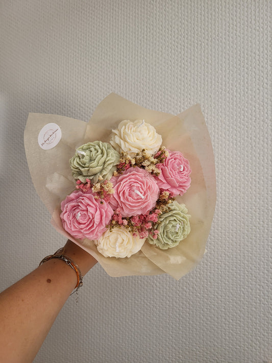 Bouquet de pivoines en bougies