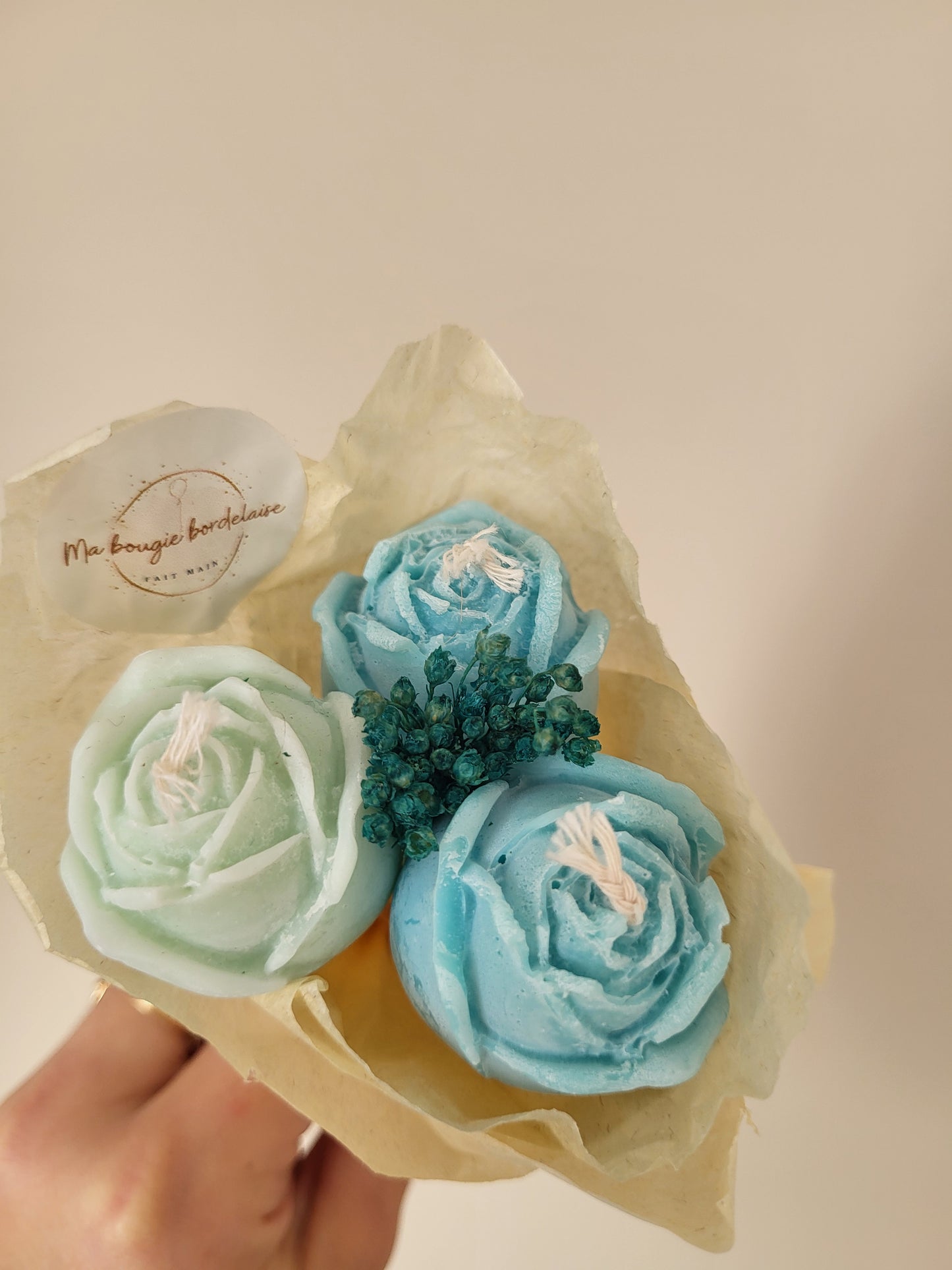 Bougie décorative - Bouquet de roses