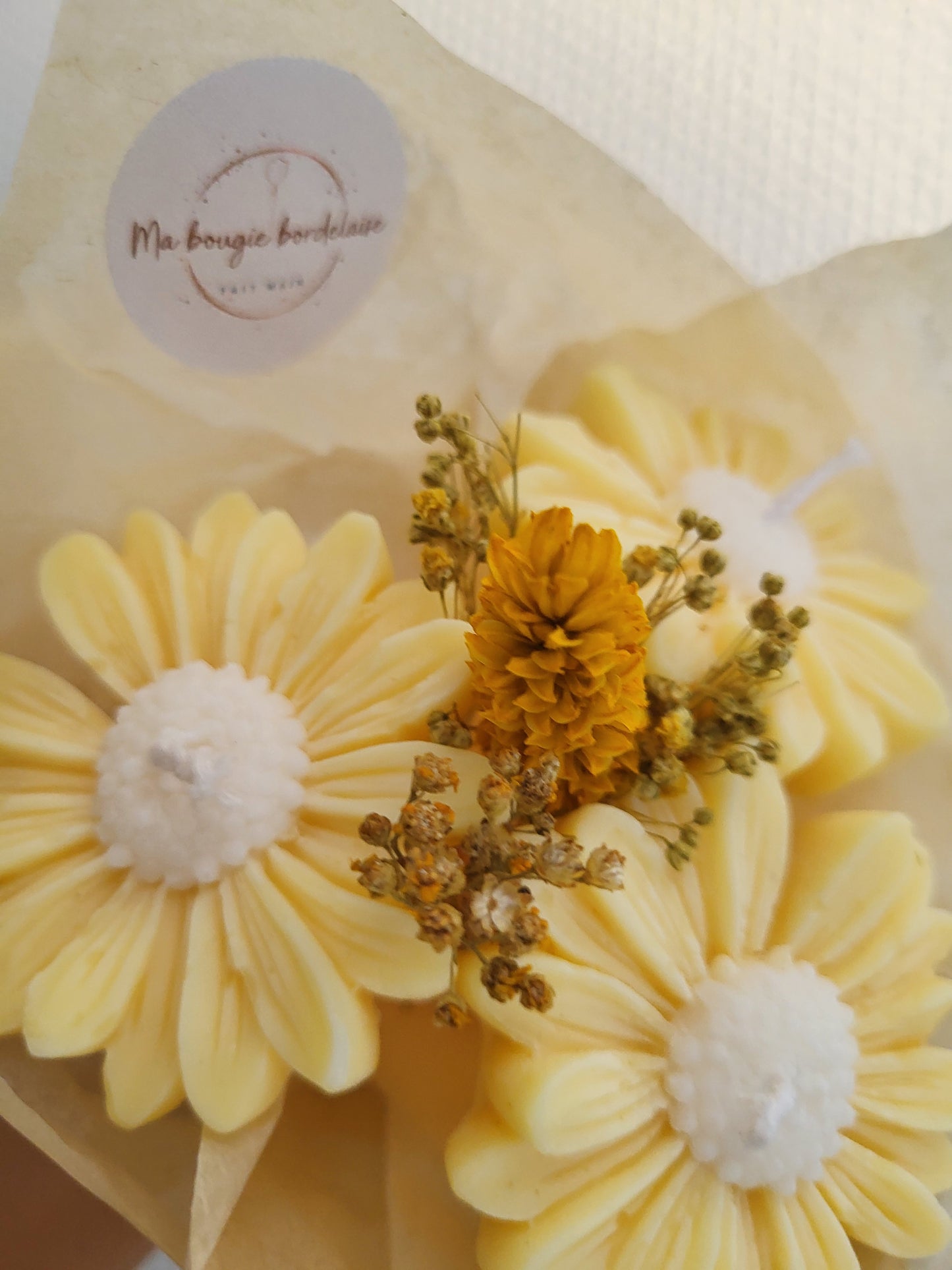 Bouquet en bougie 3 marguerites