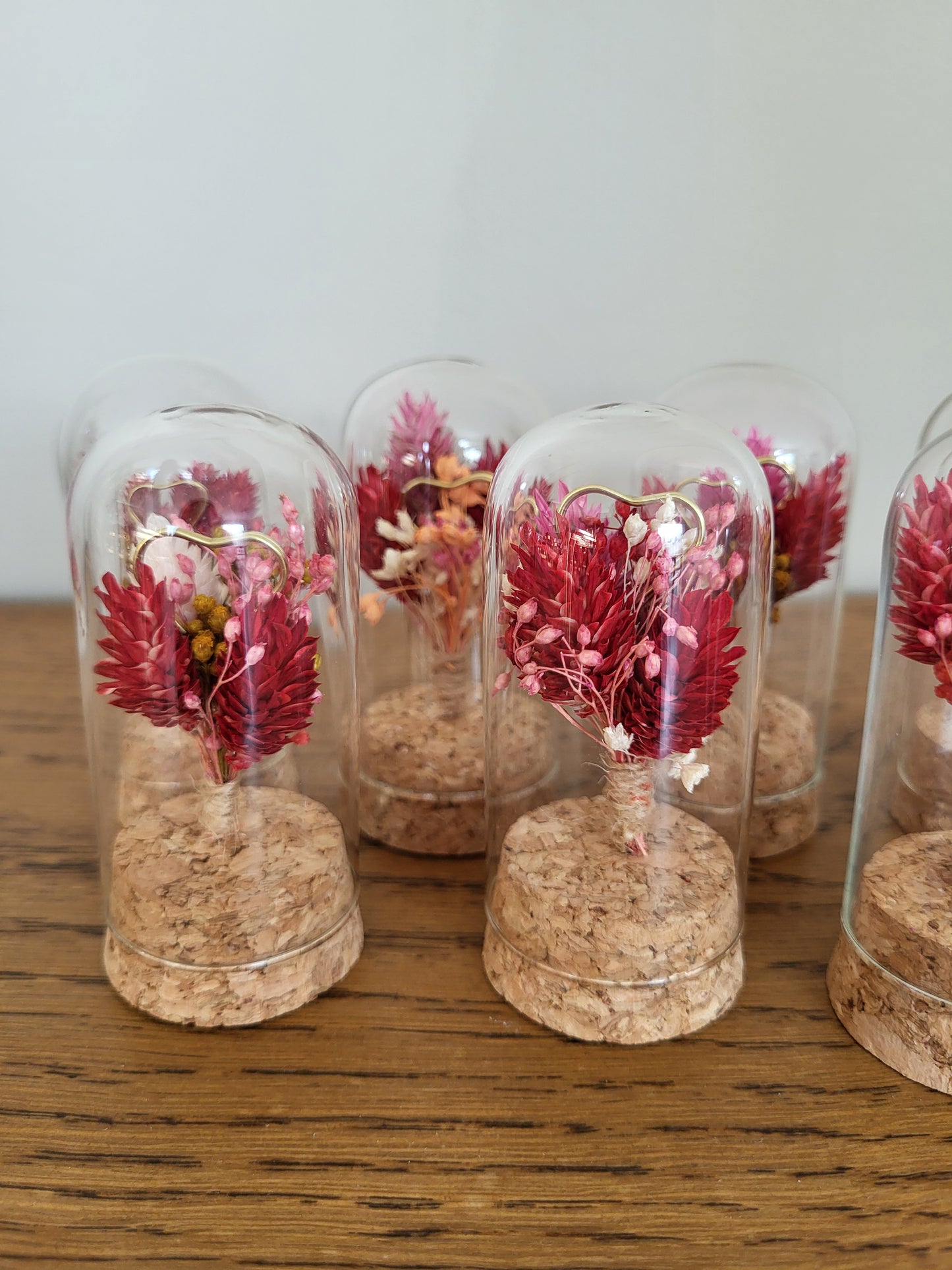 Cloche de fleurs séchées – Création artisanale Saint-Valentin