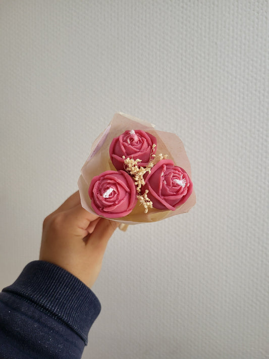 Bougie décorative - Bouquet de roses