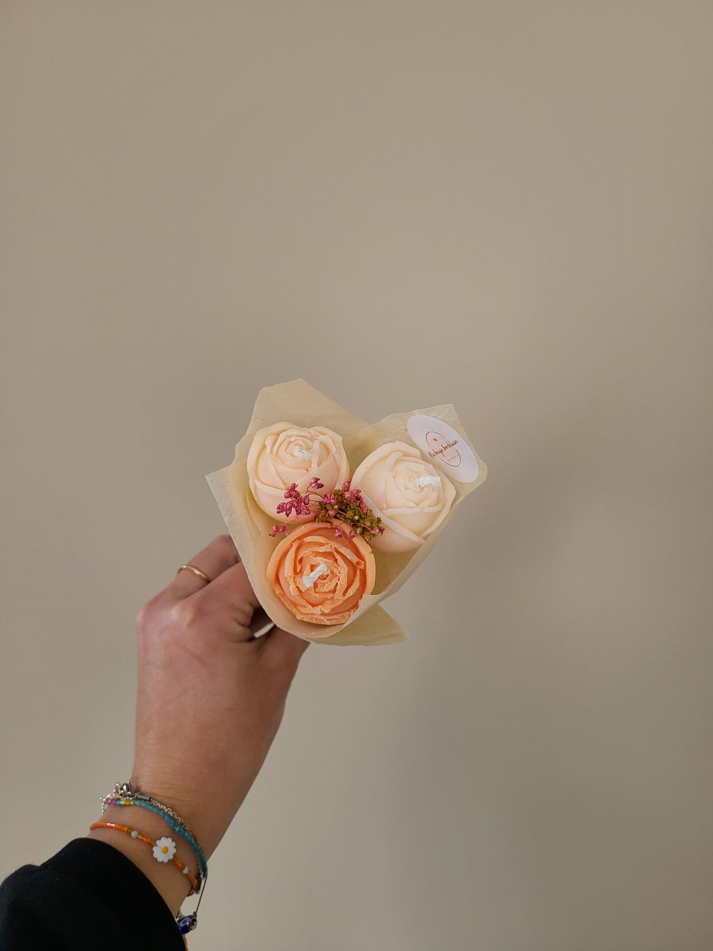Bouquet de roses en bougies