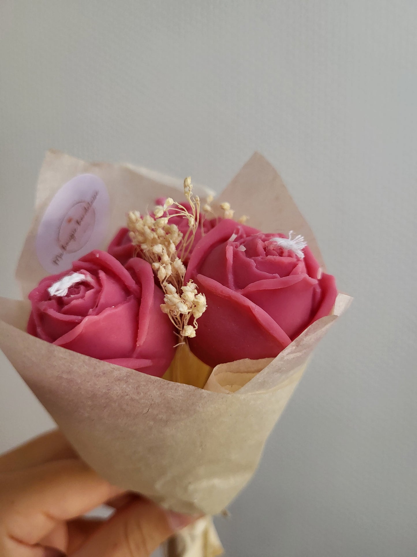 Bougie décorative - Bouquet de roses