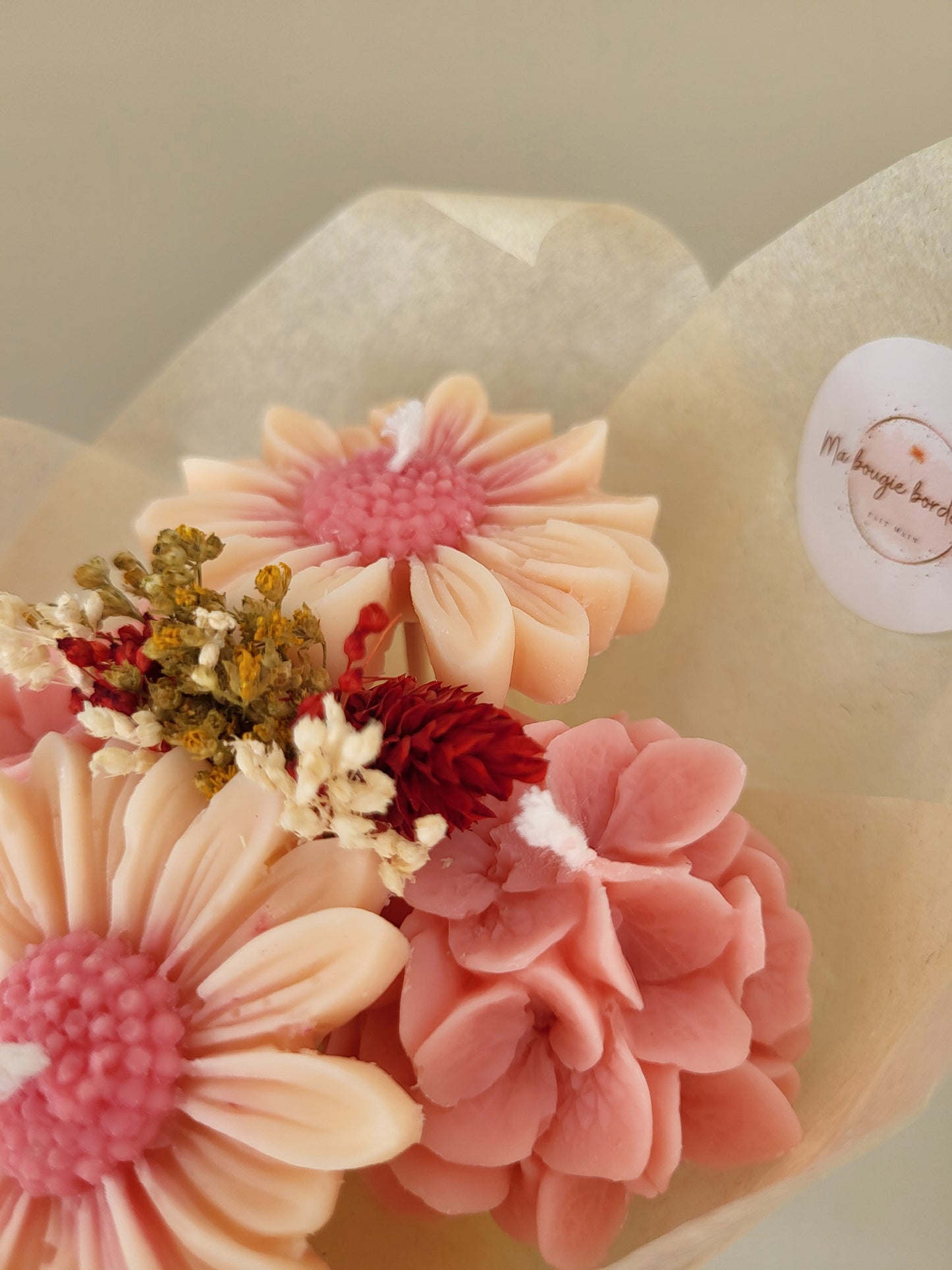 Bouquet de marguerites et hortensia en bougie - Jour 2