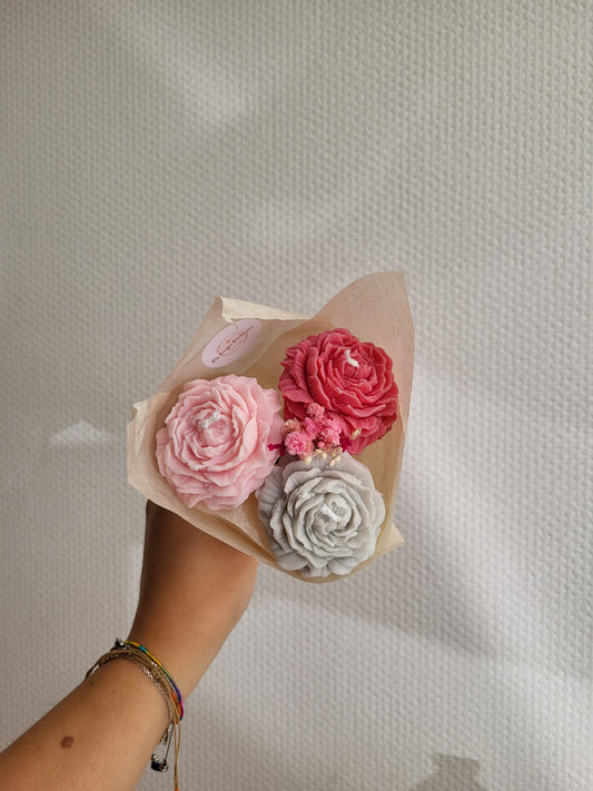 Bougie décorative - Bouquet de pivoines