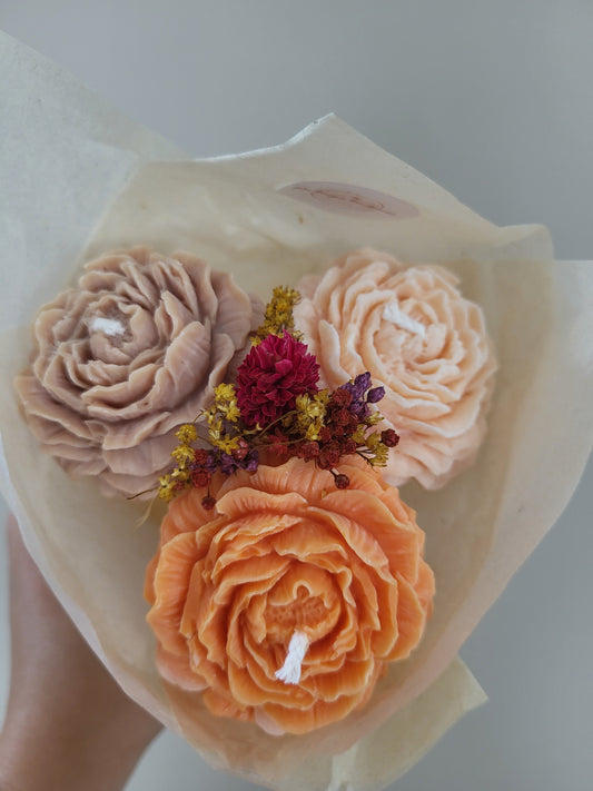 Bouquet de pivoines en bougies - mercredi