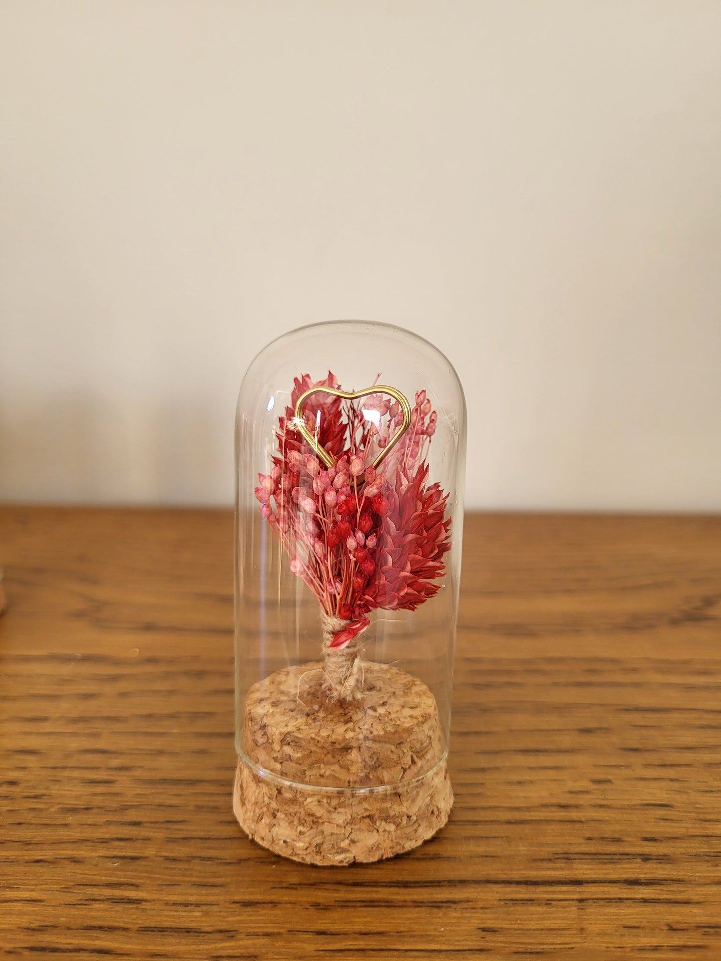 Cloche de fleurs séchées – Création artisanale Saint-Valentin