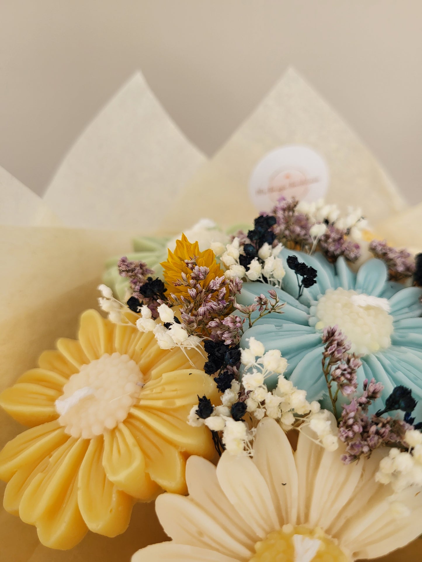 Gros Bouquet de 7 marguerites en bougies - taille M