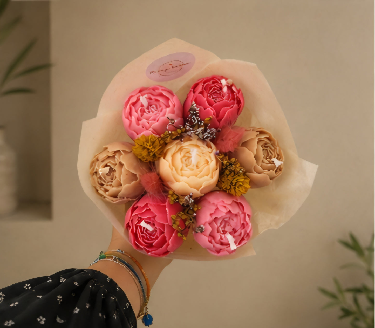 Bouquet de pivoines en bougies - Lundi