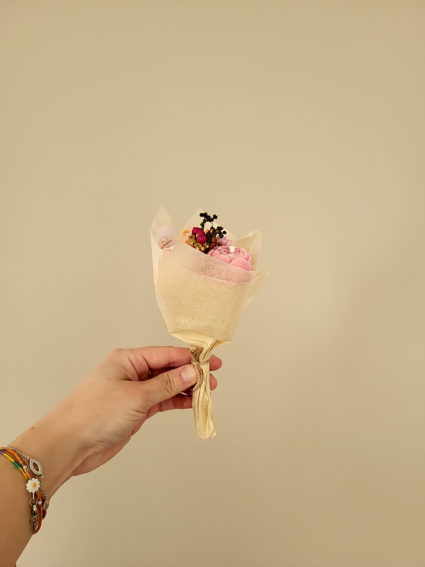 Bougie décorative - Bouquet de pivoines jour 7