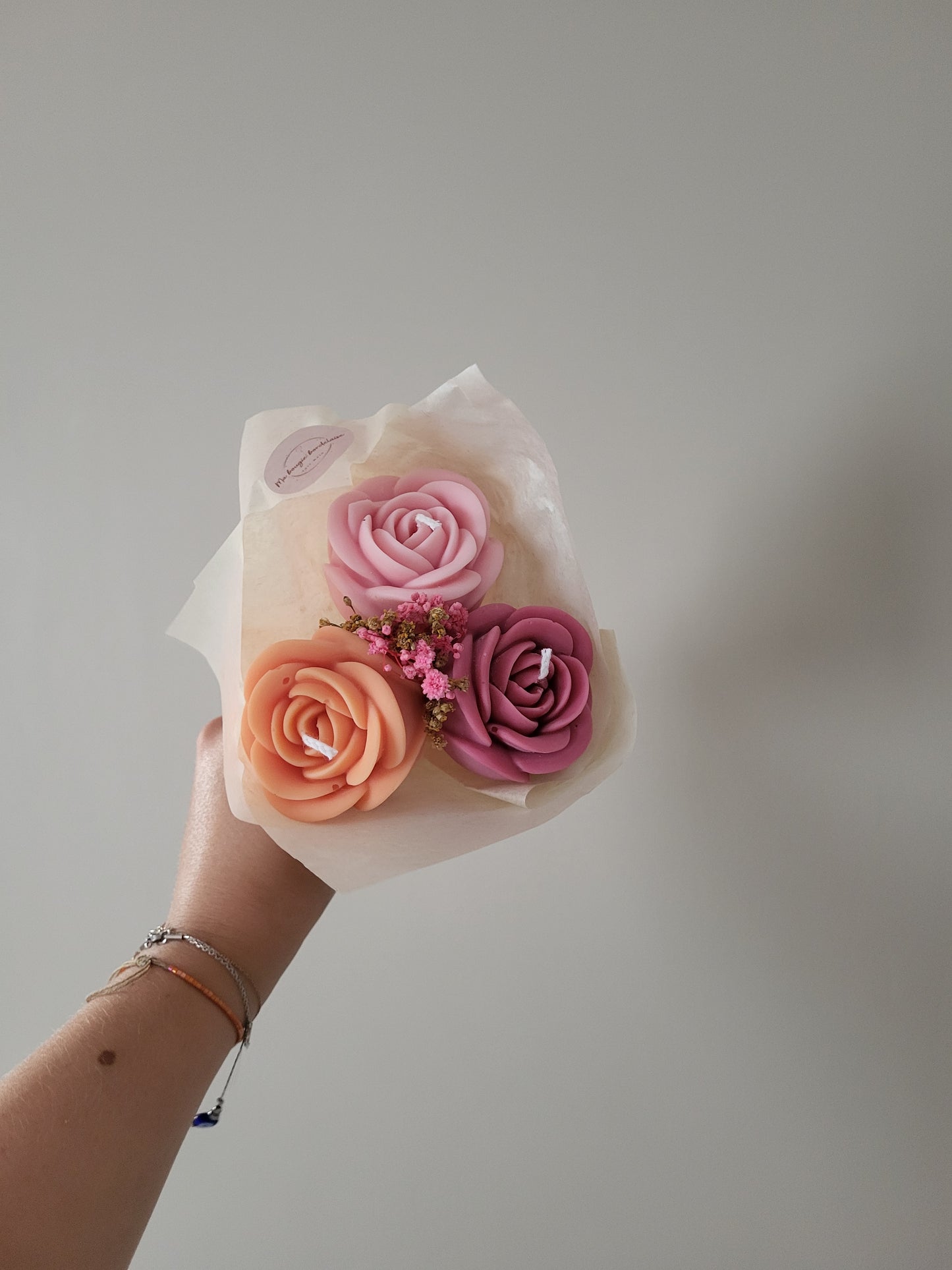 Bougie décorative - Bouquet de roses