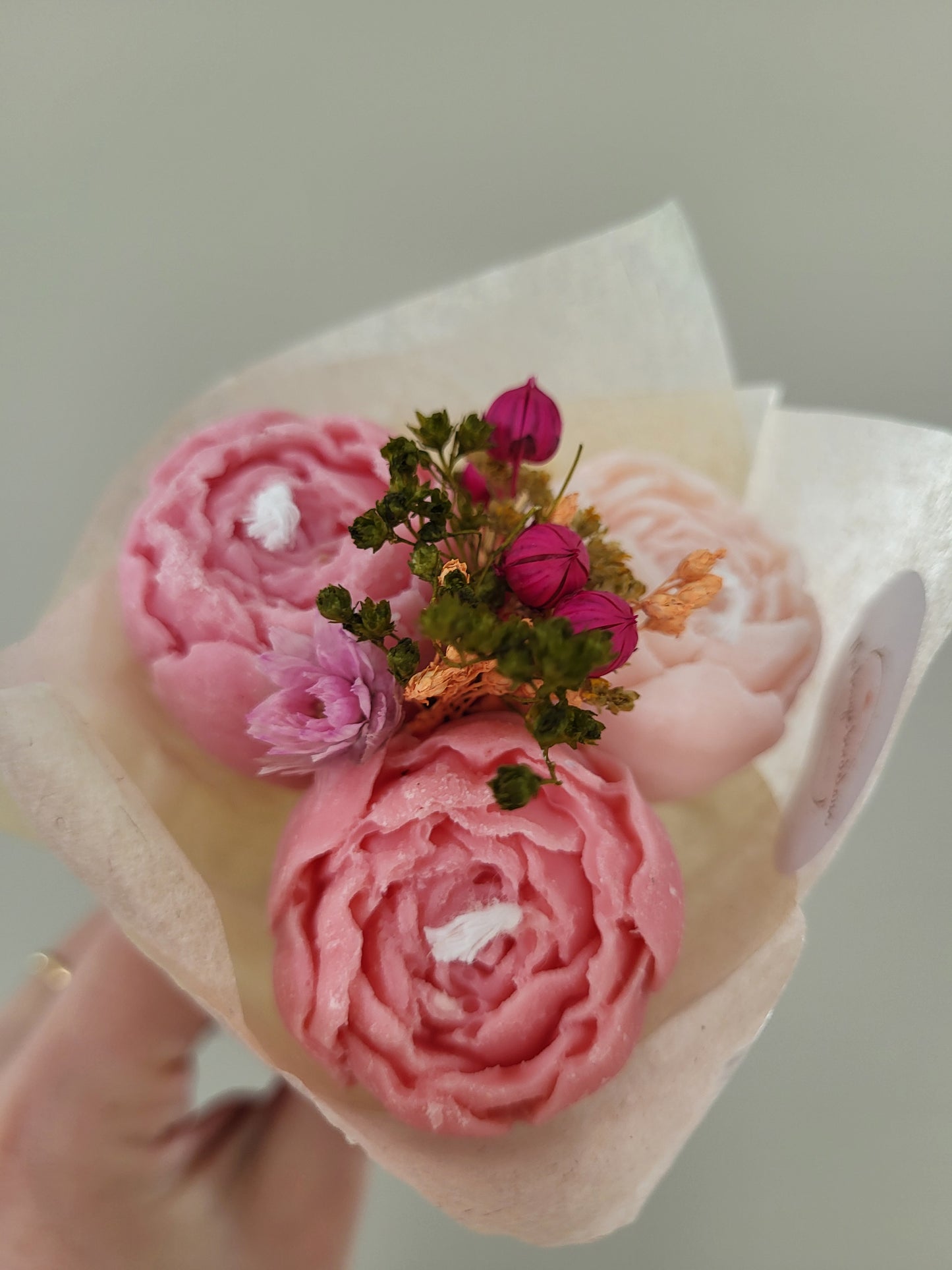 Bougie décorative - Bouquet de pivoines jour 7