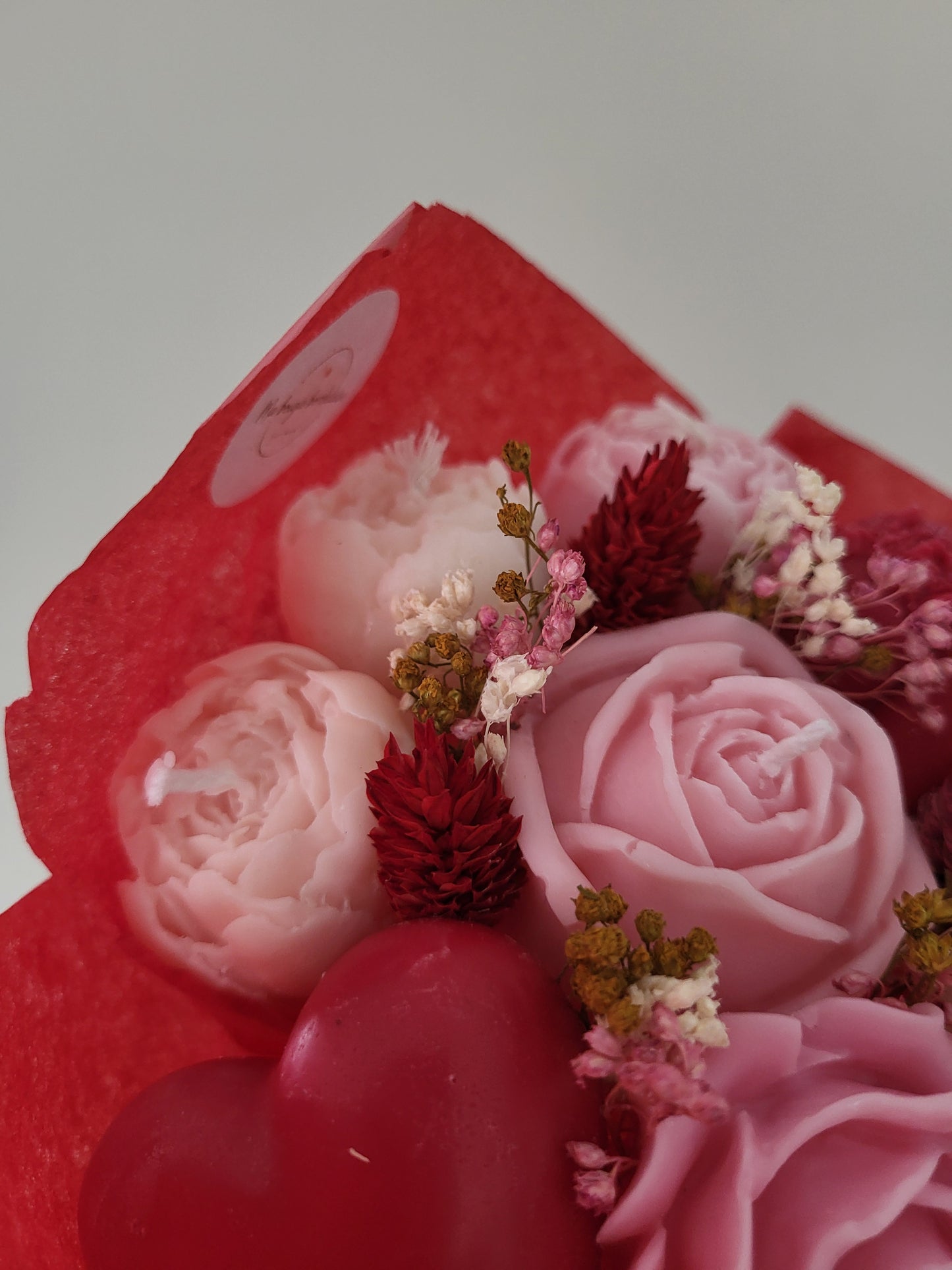 Bougie fleurie artisanale - Bouquet Love