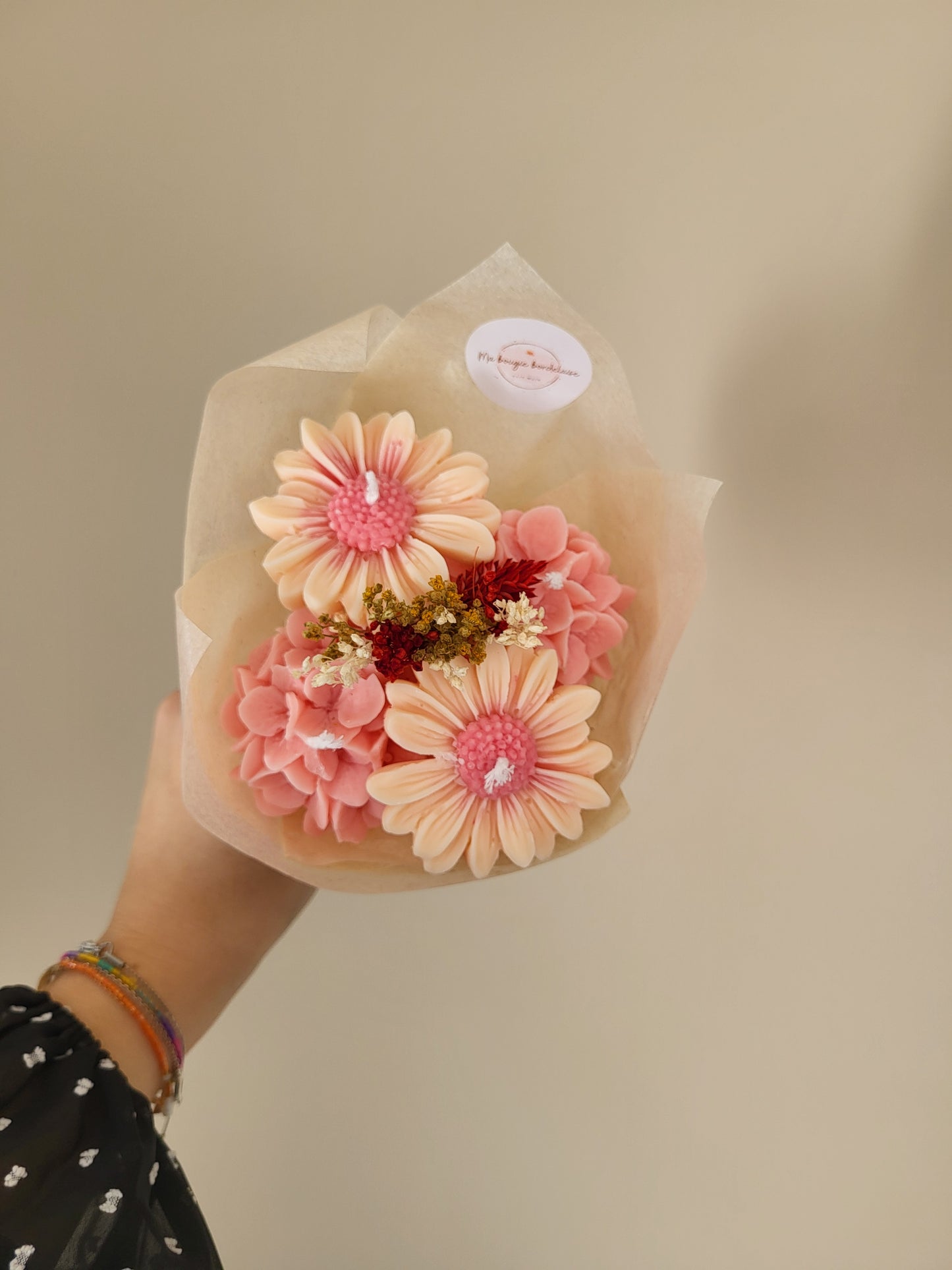 Bouquet de marguerites et hortensia en bougie - Jour 2