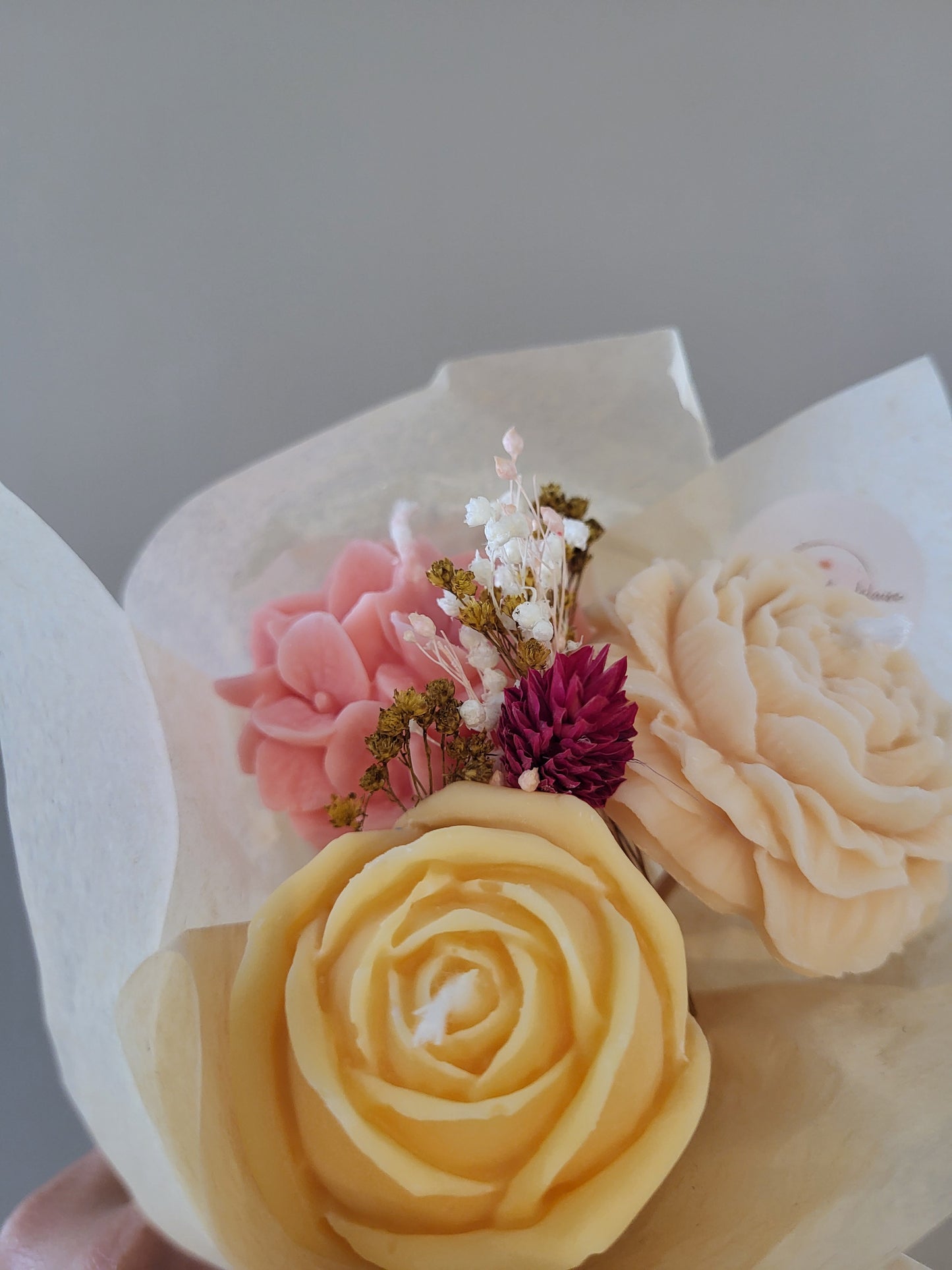 Bouquet personnalisé 3 fleurs - Taille M