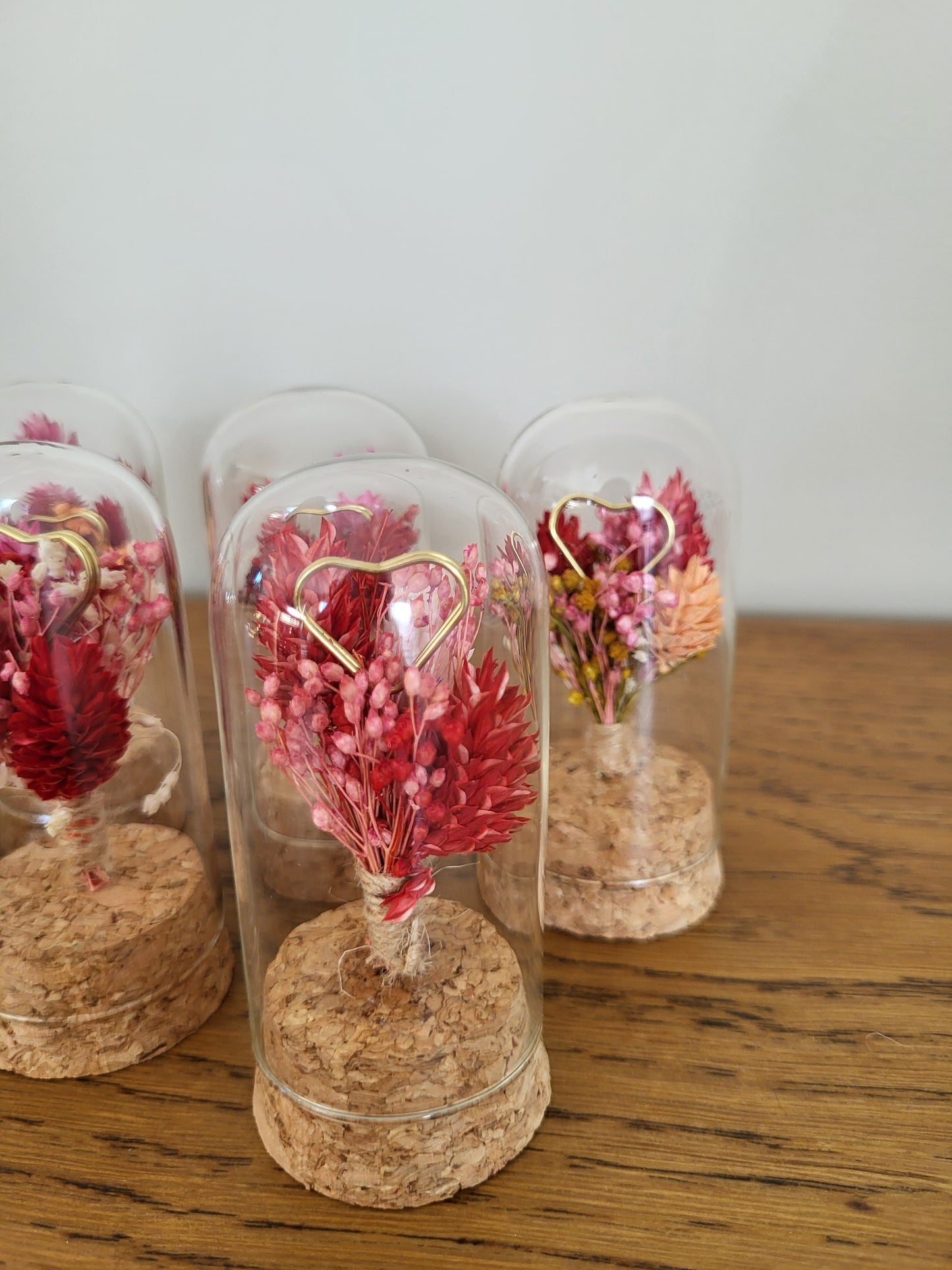 Cloche de fleurs séchées – Création artisanale Saint-Valentin