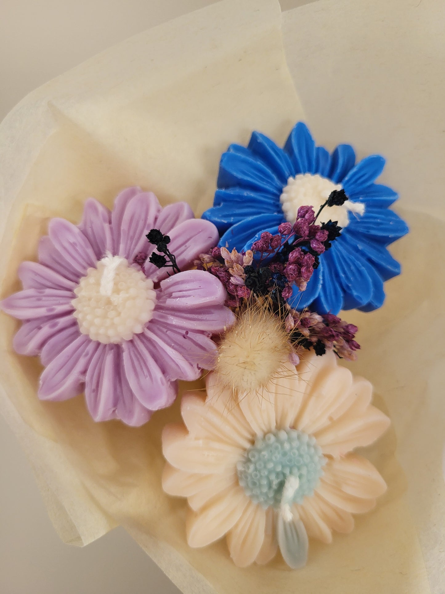 Bouquet de 3 marguerites en bougies - vendredi