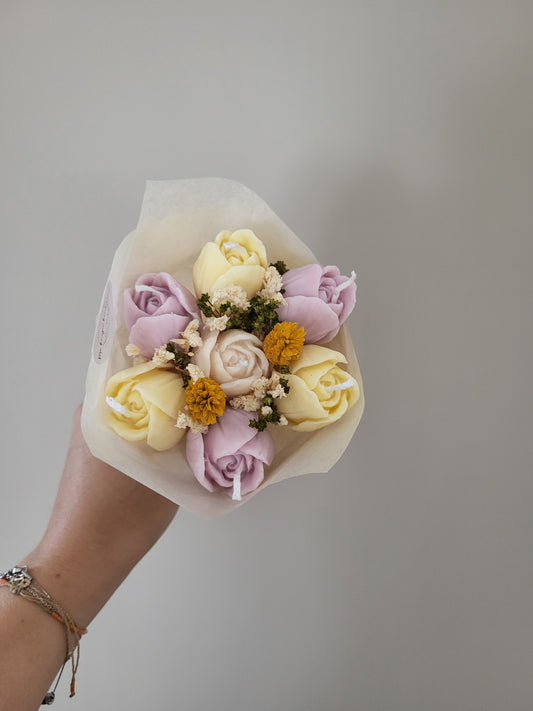 Bouquet bougies 7 tulipes
