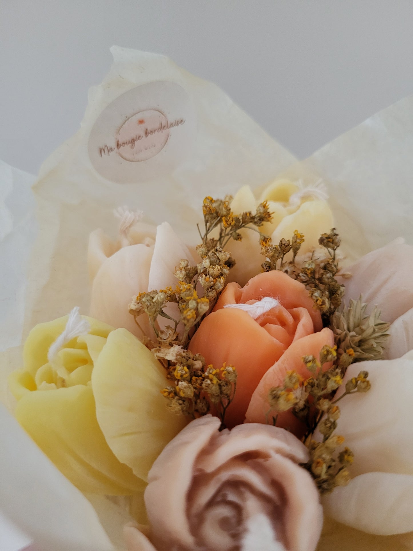 Bouquet de 7 tulipes en bougies - taille S (multicolore)