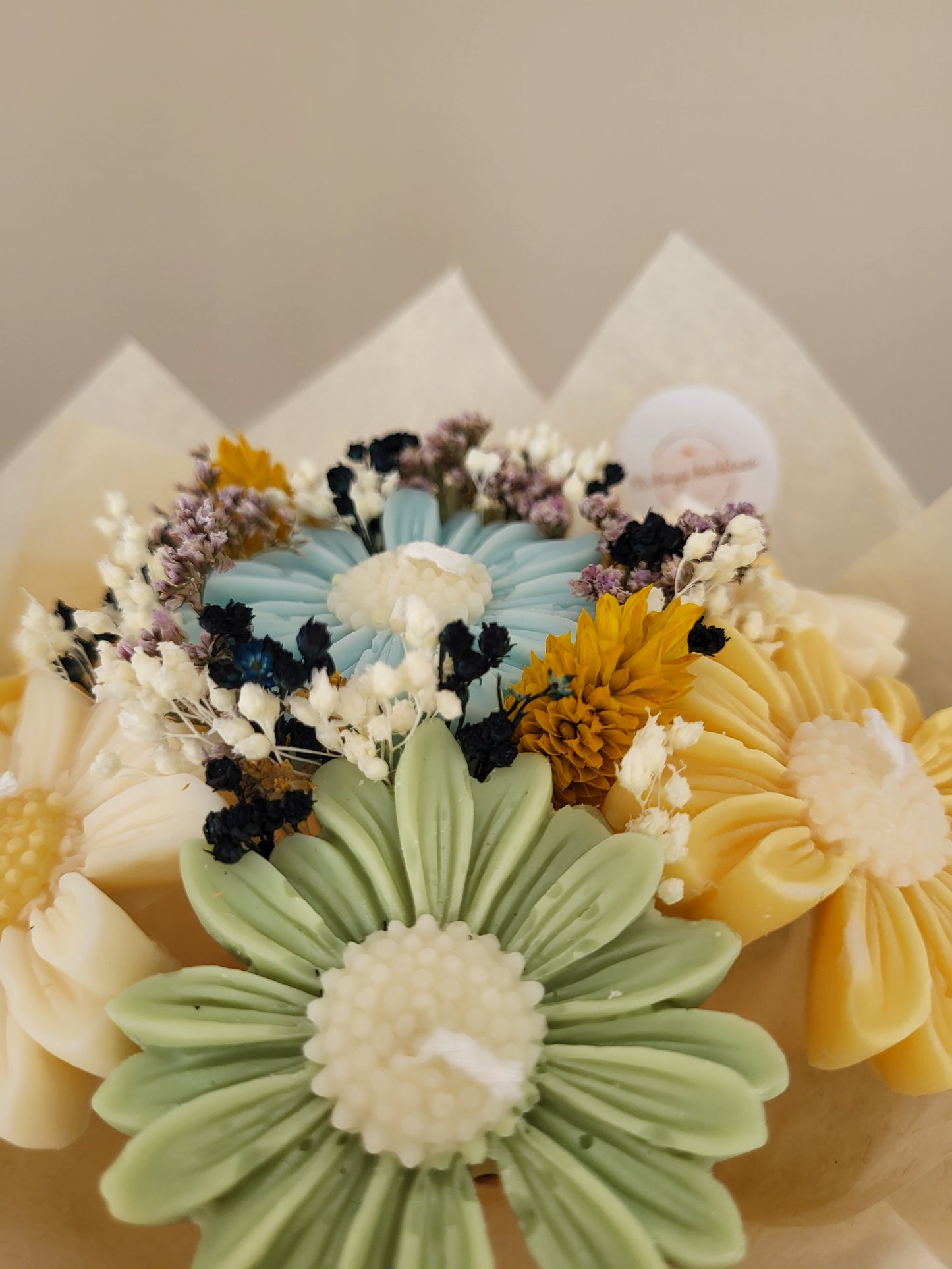 Gros Bouquet de 7 marguerites en bougies - taille M