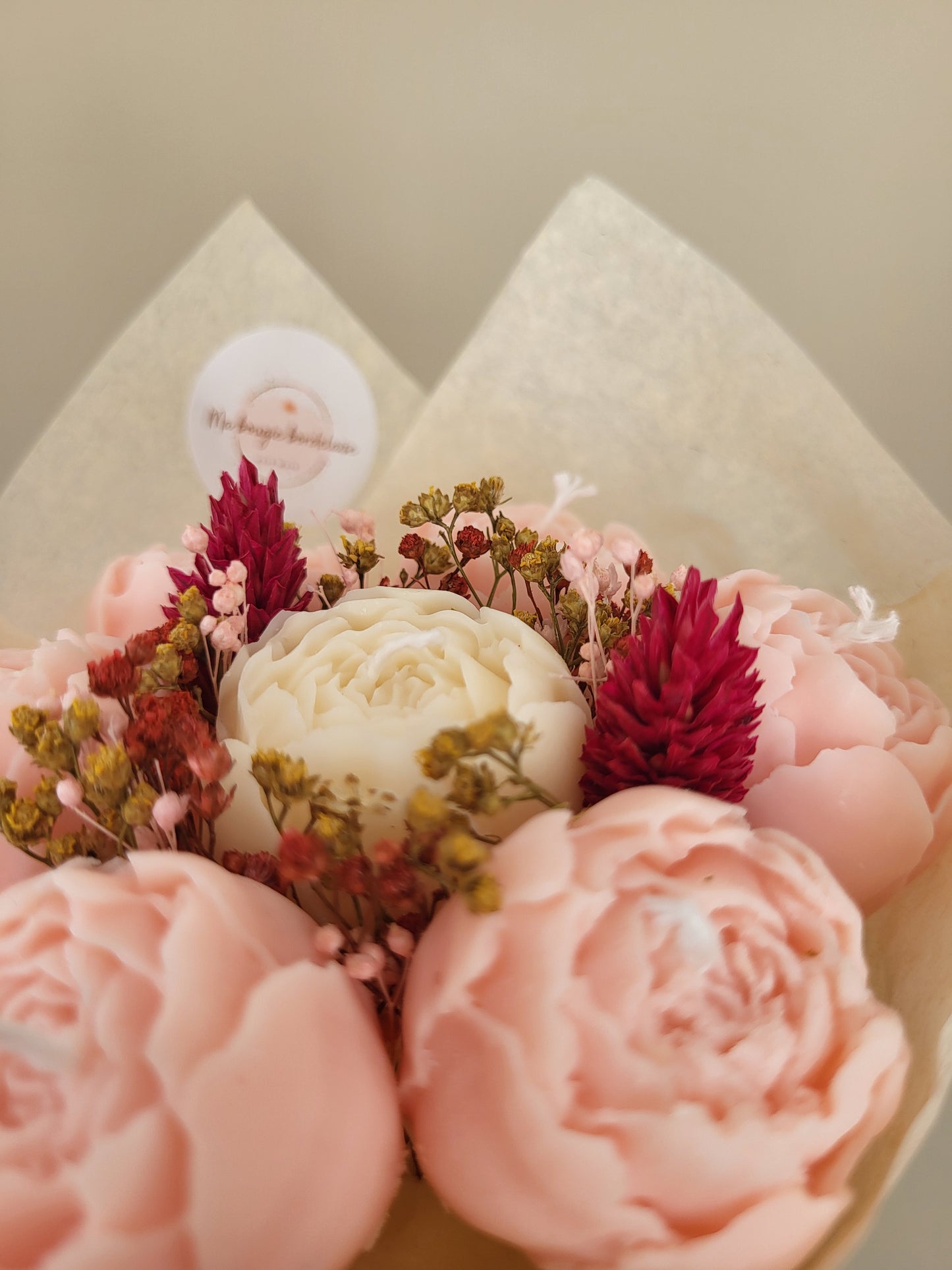 Bouquet de pivoines en bougies - samedi