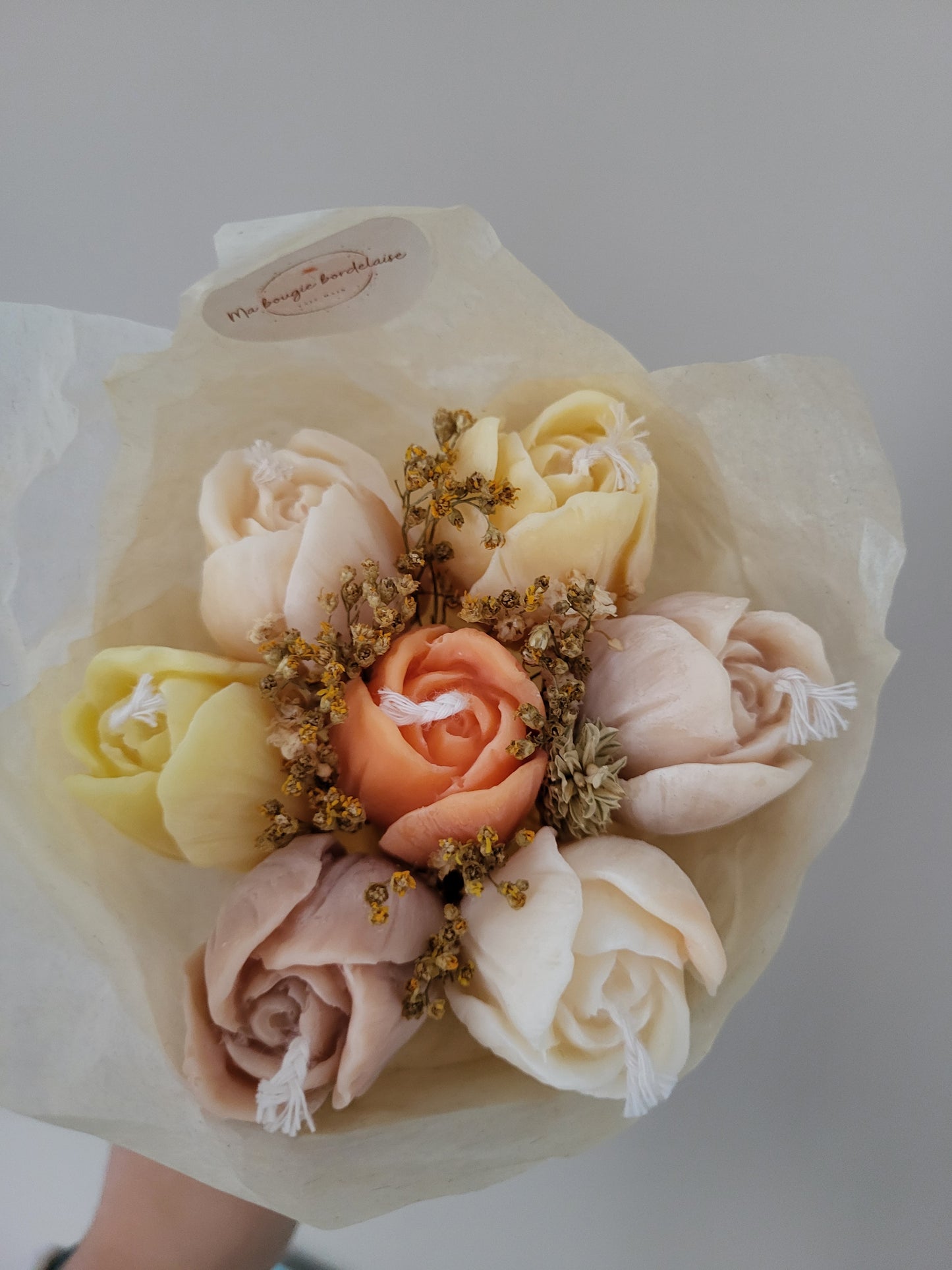 Bouquet de 7 tulipes en bougies - taille S (multicolore)