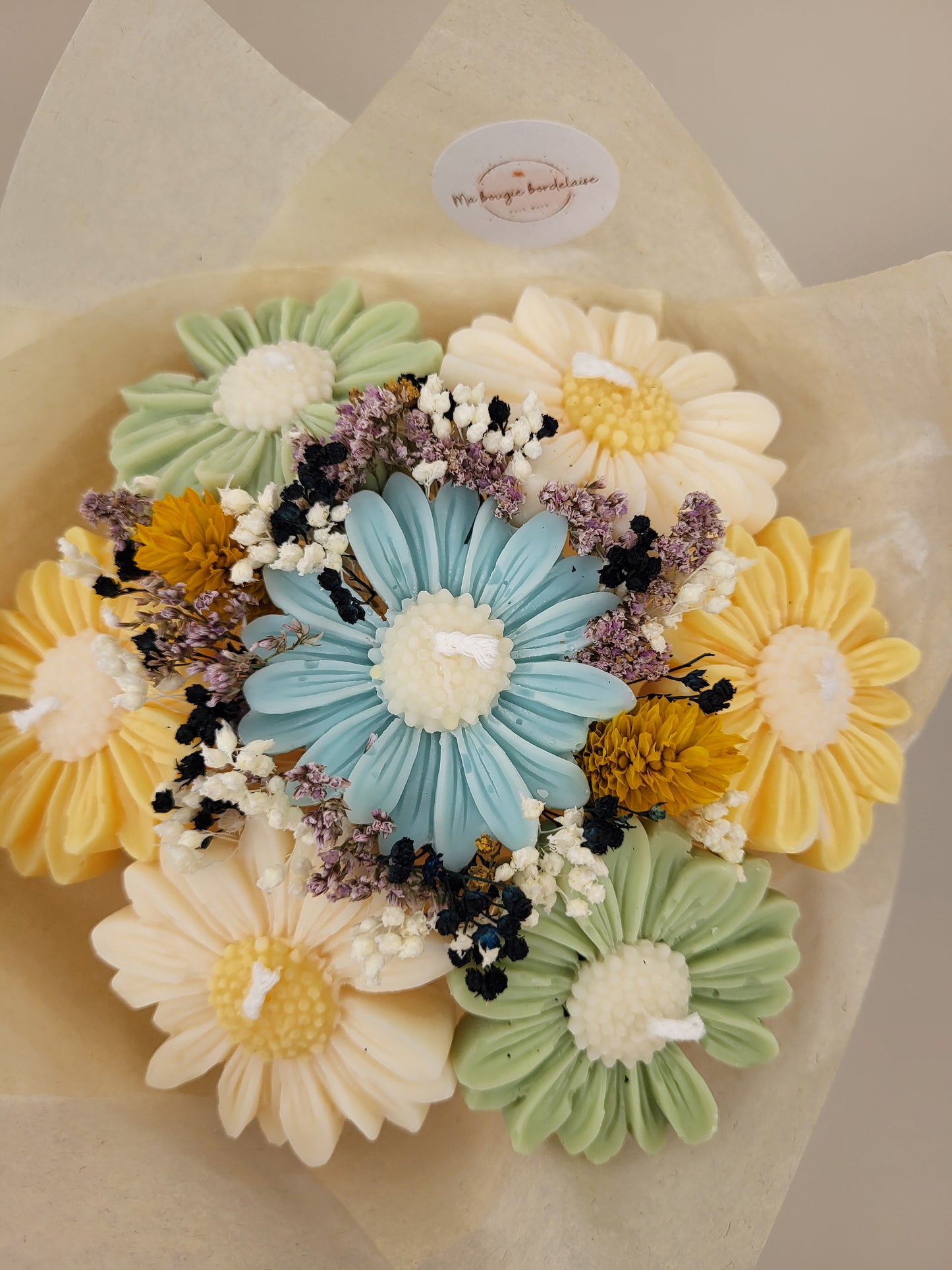 Gros Bouquet de 7 marguerites en bougies - taille M