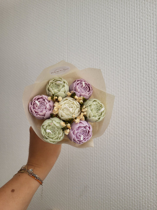 Bouquet de pivoines en bougies