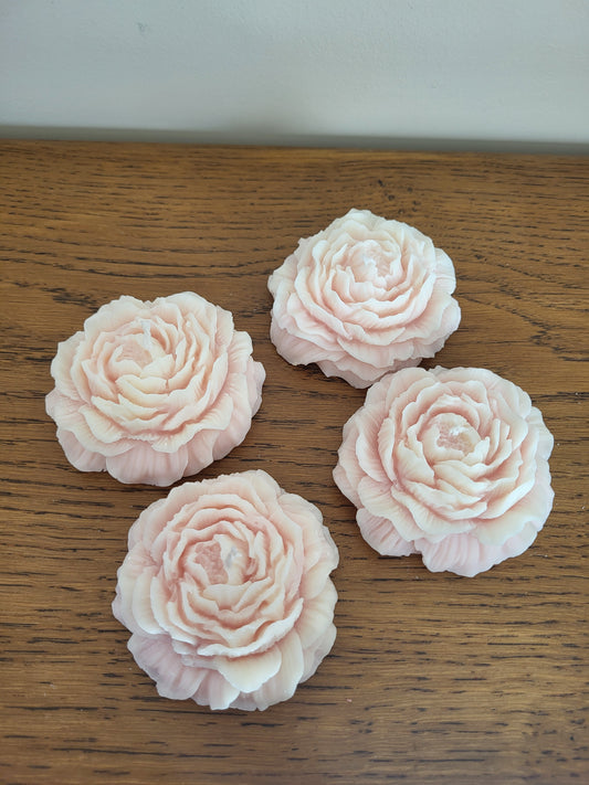 Bougie décorative pivoine bicolore – Bougie fleurie artisanale faite main