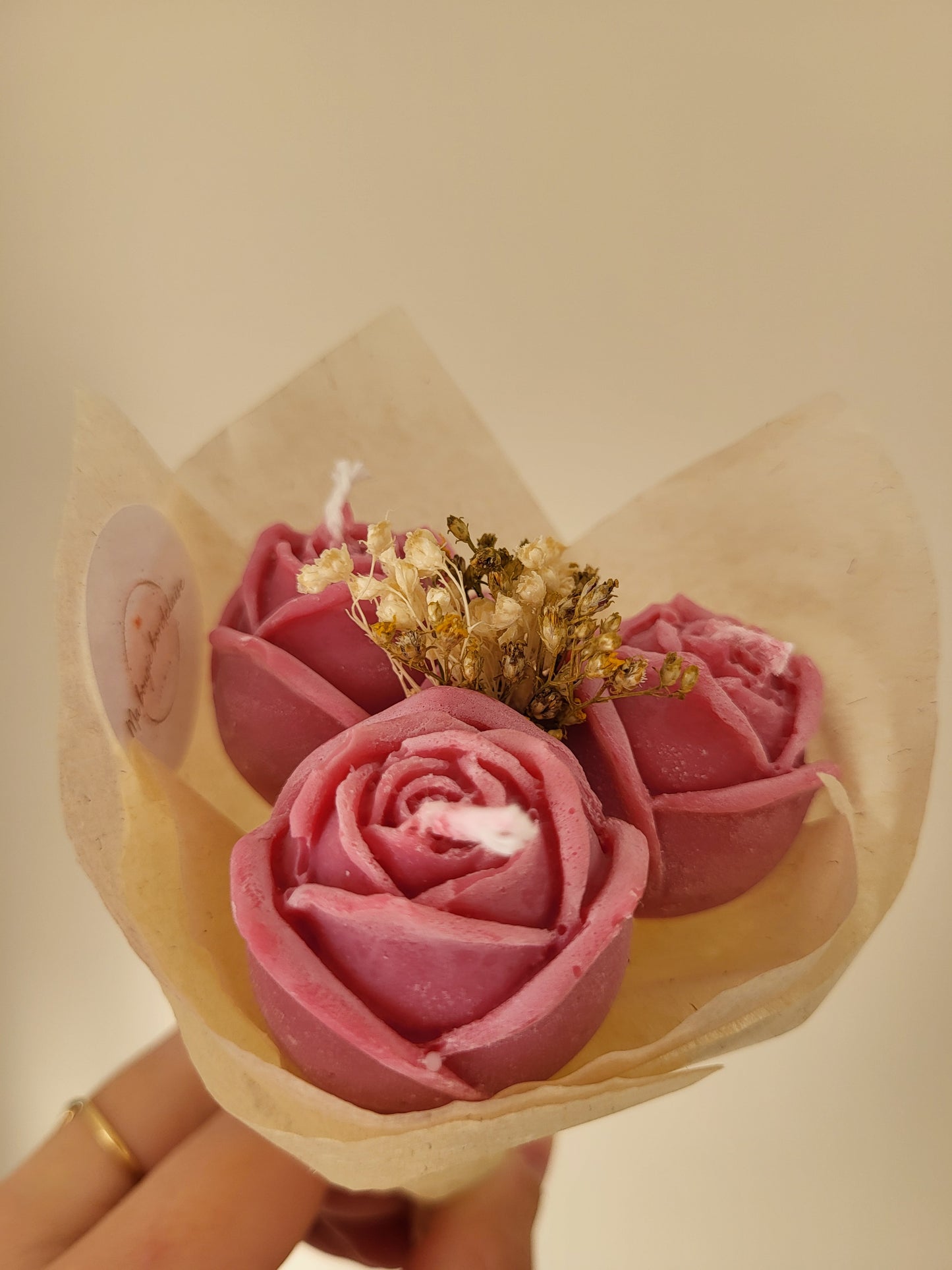 Bougie décorative - Bouquet de roses