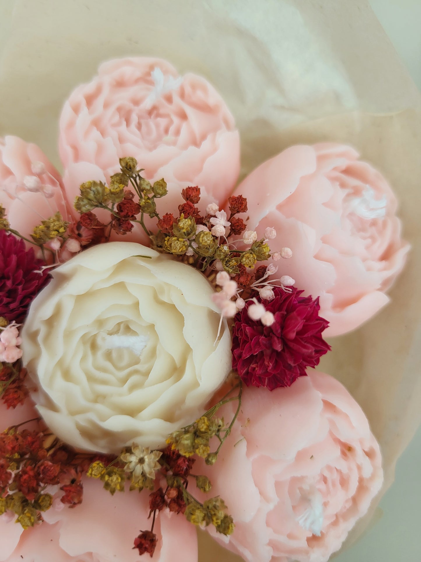 Bouquet de pivoines en bougies - samedi
