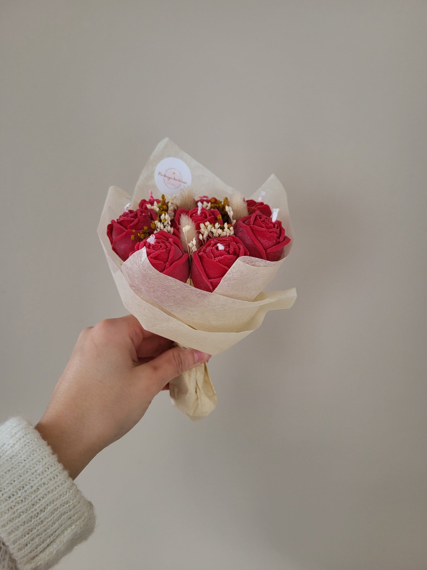 Bouquet de Roses Rouges en Bougies – Collection Saint-Valentin