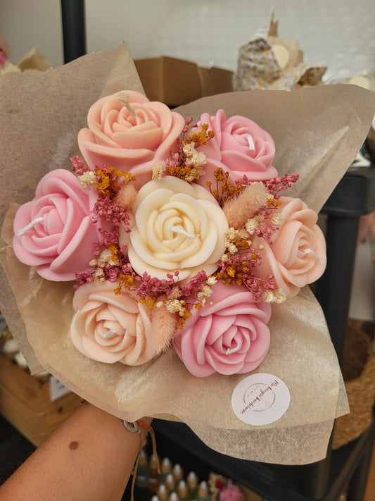 Bouquet de roses en bougies