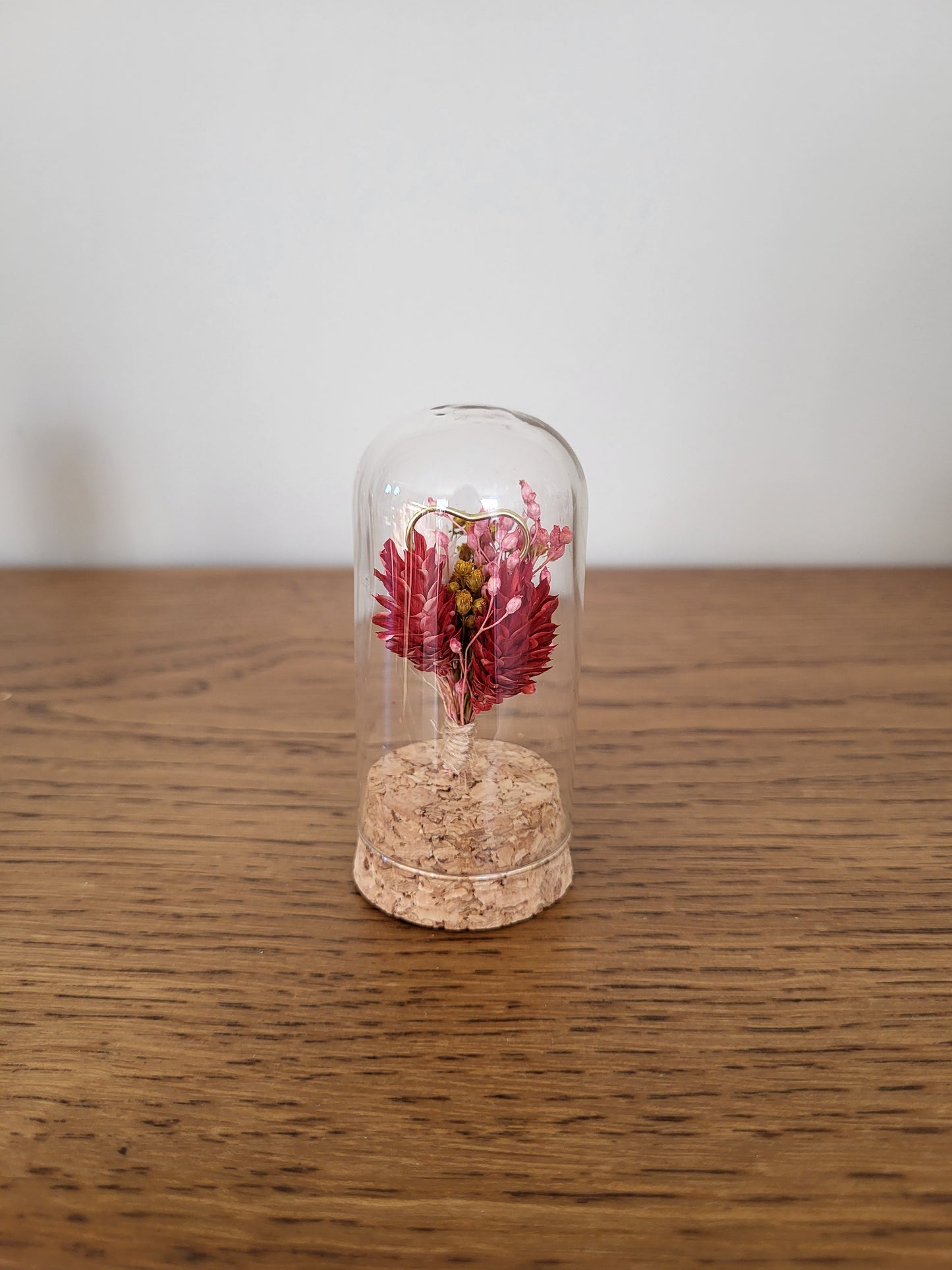 Cloche de fleurs séchées – Création artisanale Saint-Valentin
