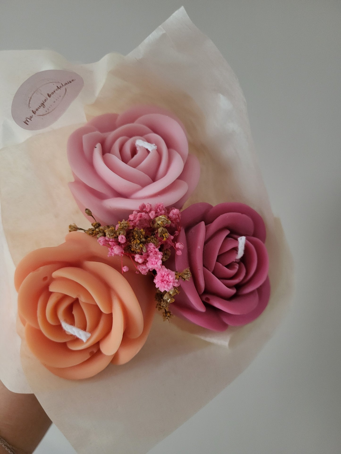 Bougie décorative - Bouquet de roses